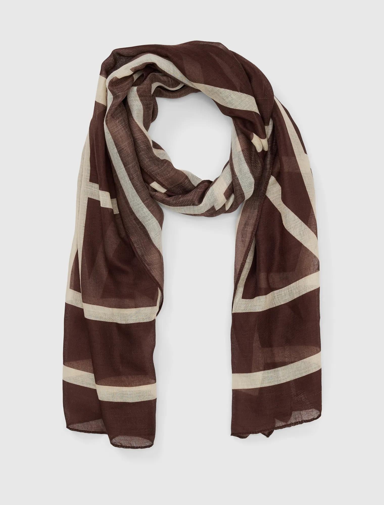 Immy Geo Print Scarf Chocolate/Cream_mannequin