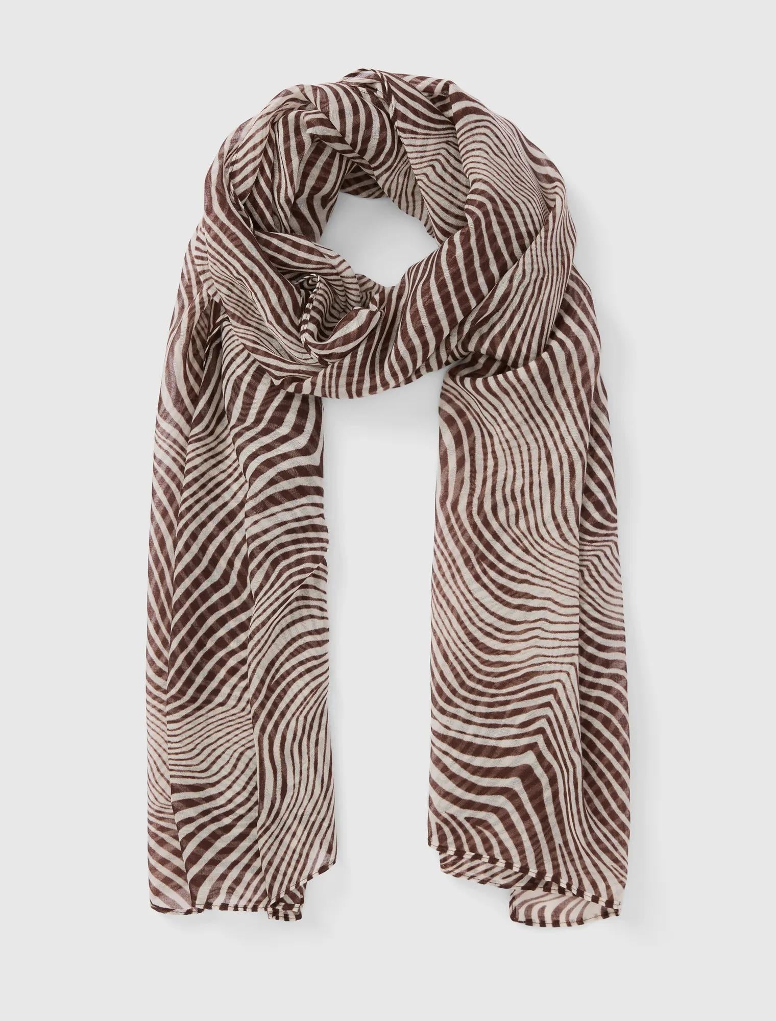 Amelia Animal Print Scarf Brown/Ivory_mannequin
