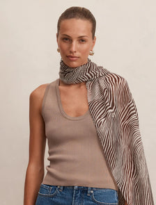 Amelia Animal Print Scarf Brown/Ivory