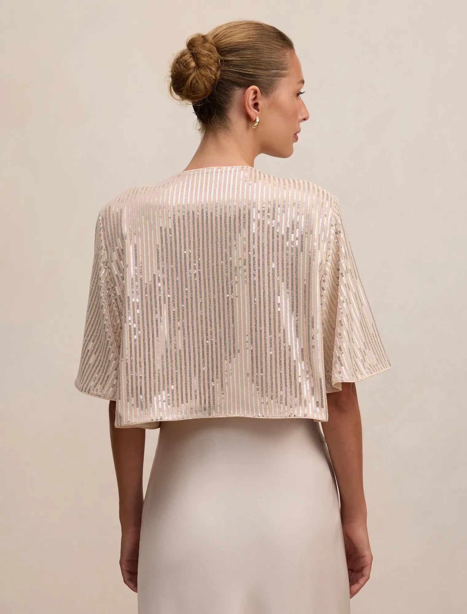 Sasha Sequin Cape Blush