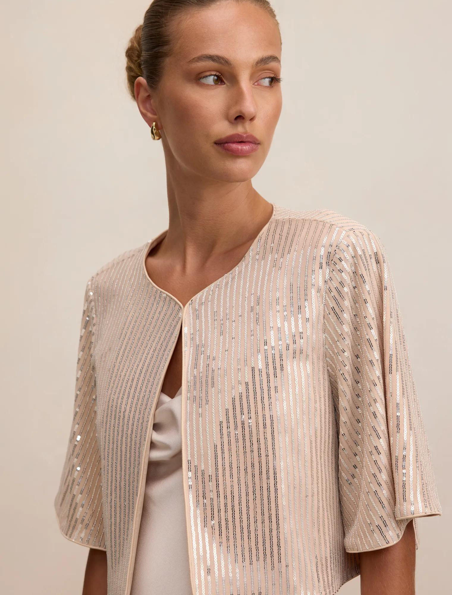 Sasha Sequin Cape Blush