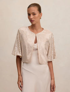 Sasha Sequin Cape Blush