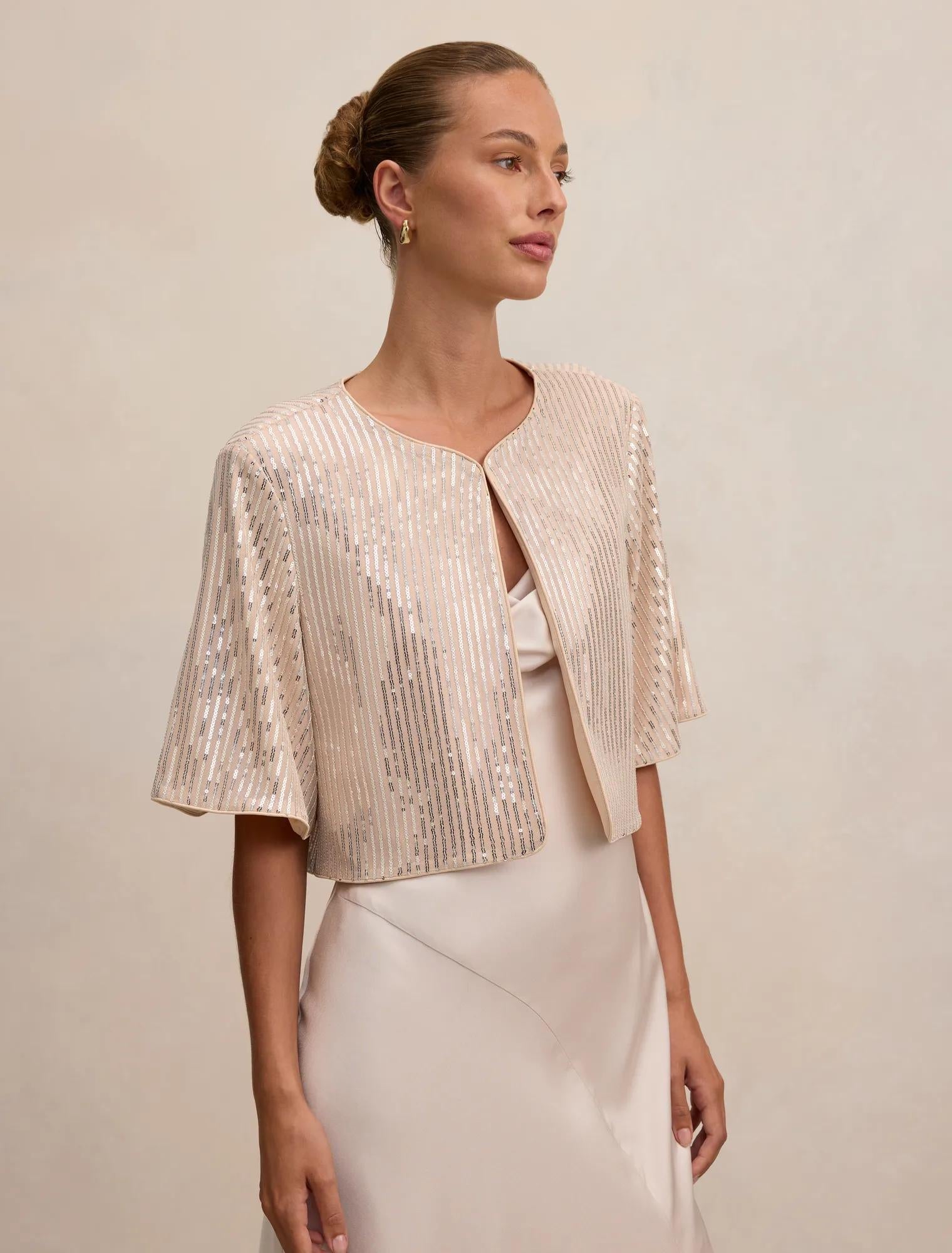 Sasha Sequin Cape Blush