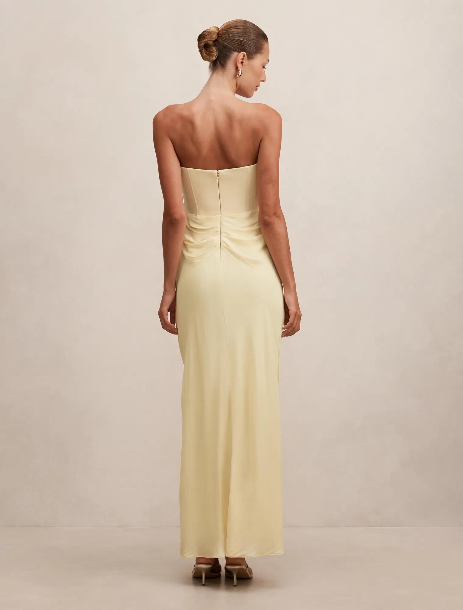 Isra Printed Strapless Maxi Linley Floral