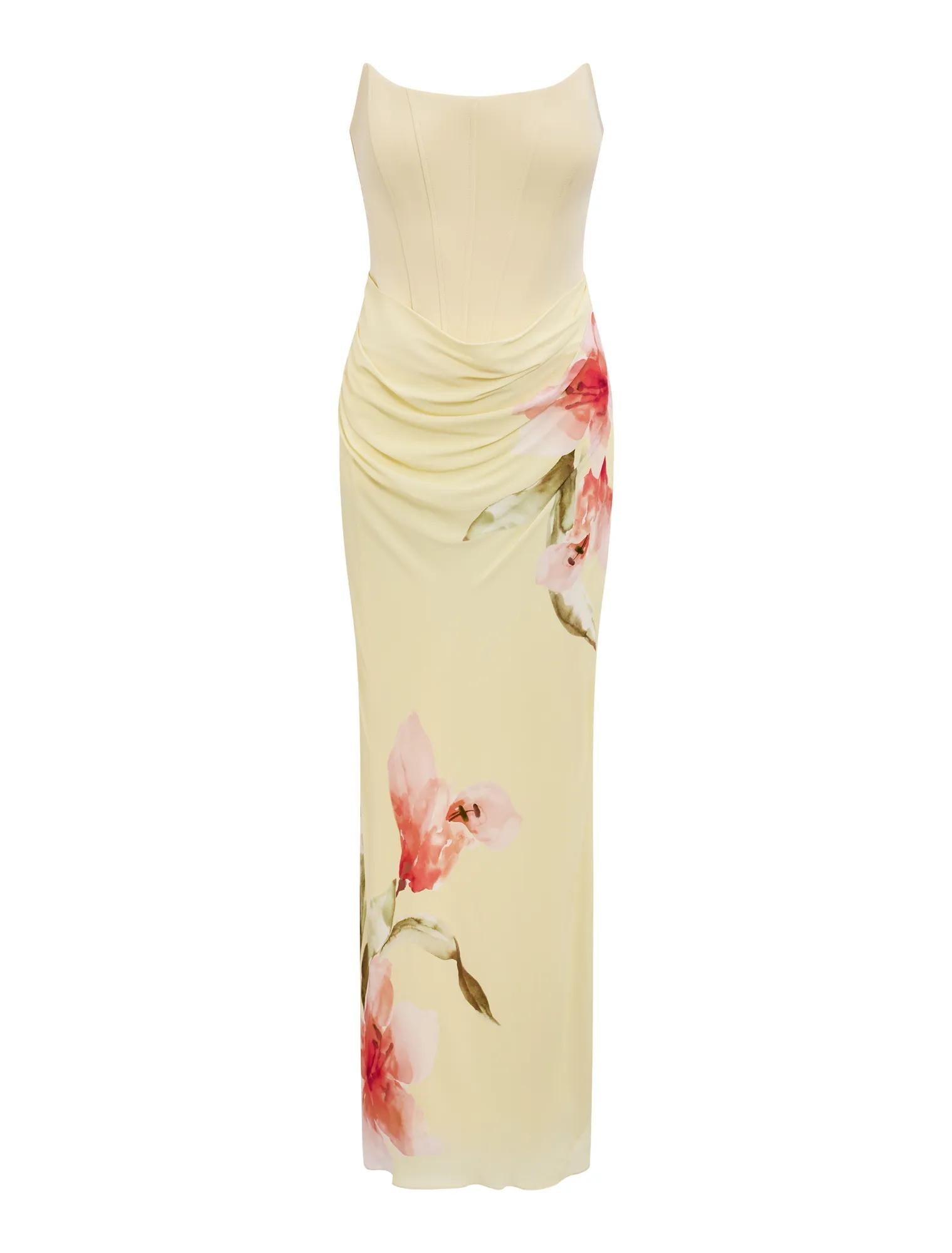 Isra Printed Strapless Maxi Linley Floral_mannequin