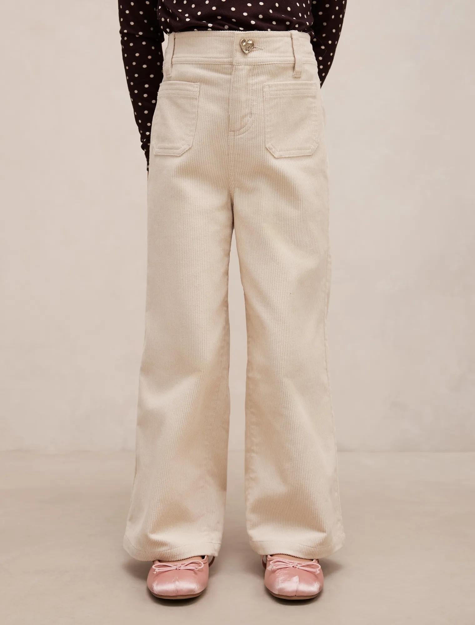 Clara Girls Corduroy Pants Cream