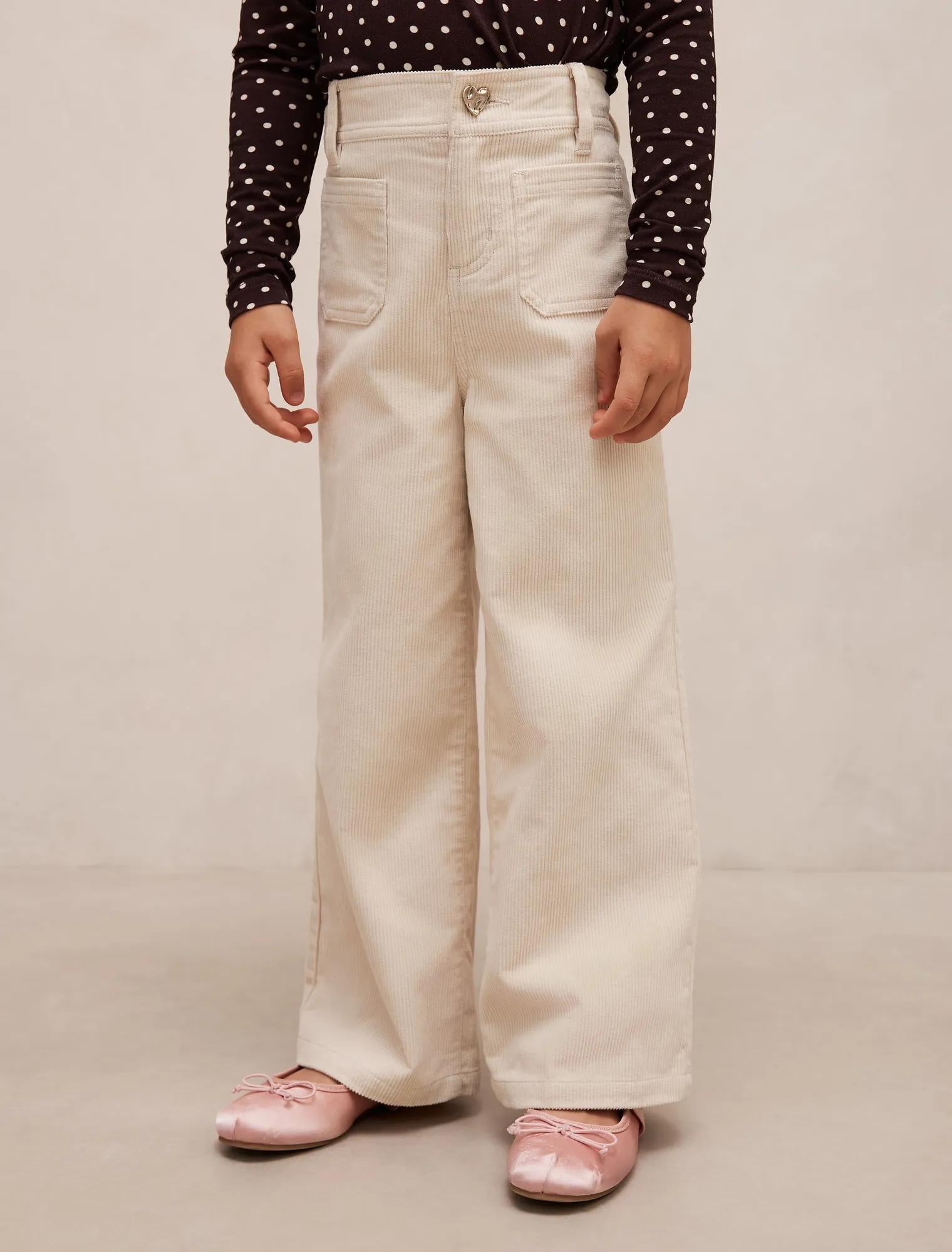 Clara Girls Corduroy Pants Cream