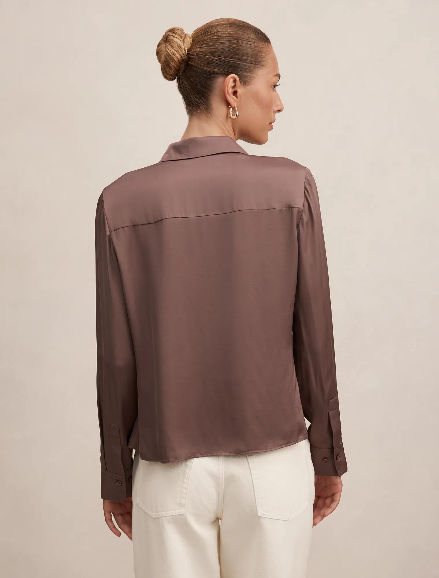 Carter Satin Shirt Moonlight