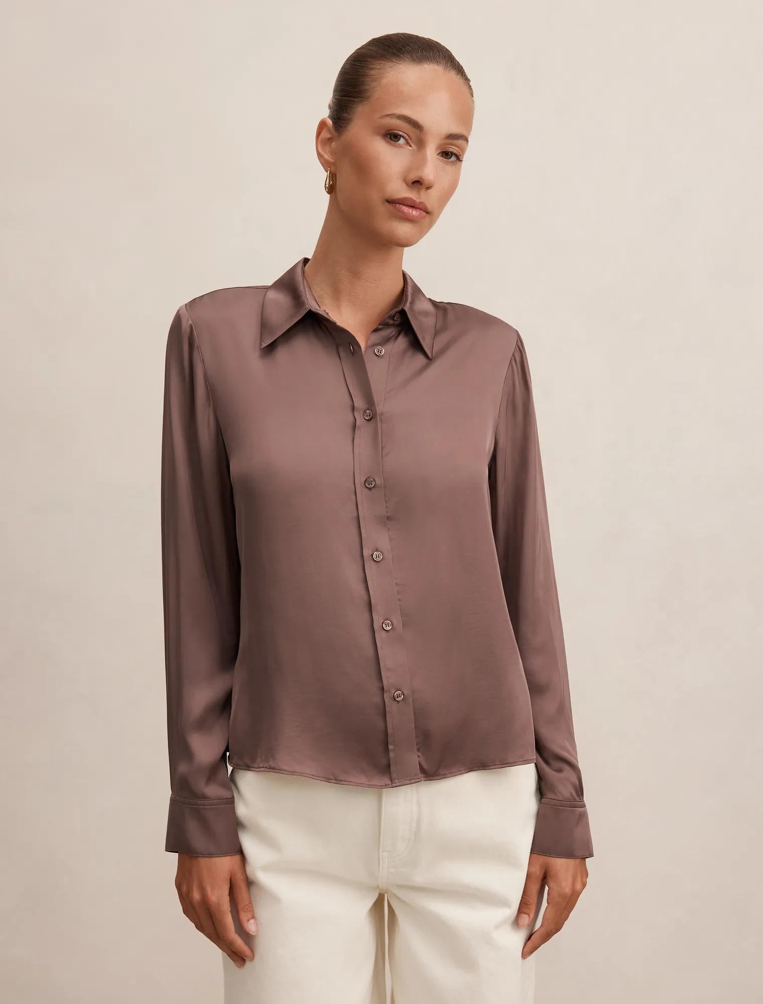 Carter Satin Shirt Moonlight
