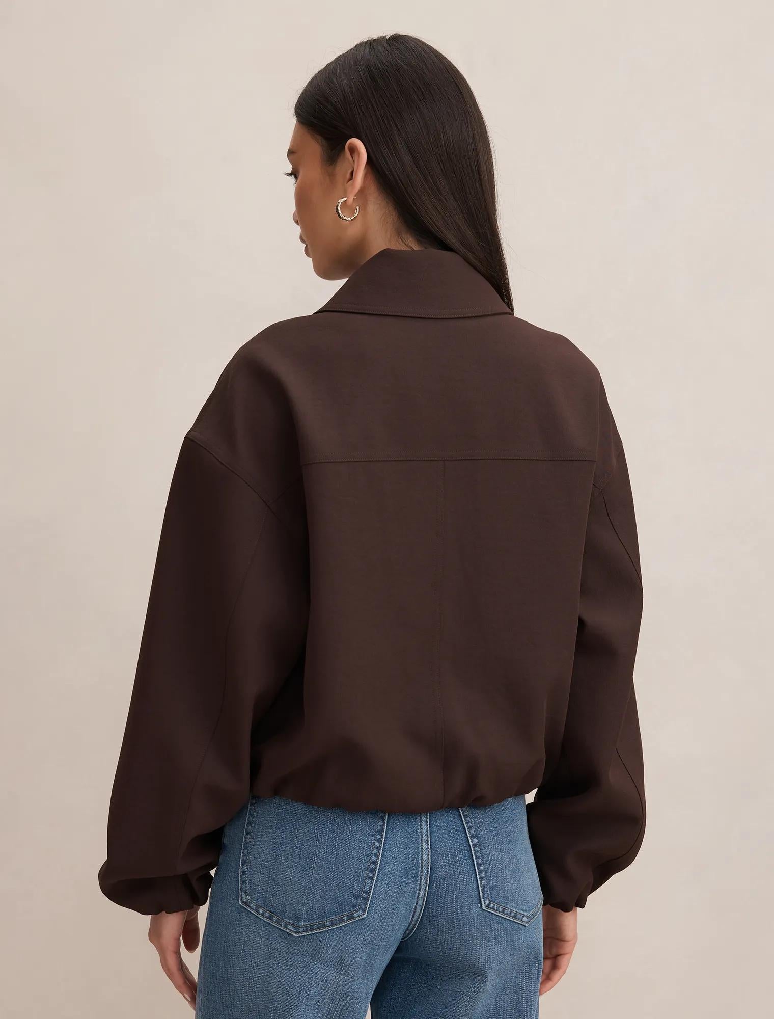 Lana Twill Jacket Dark Chocolate