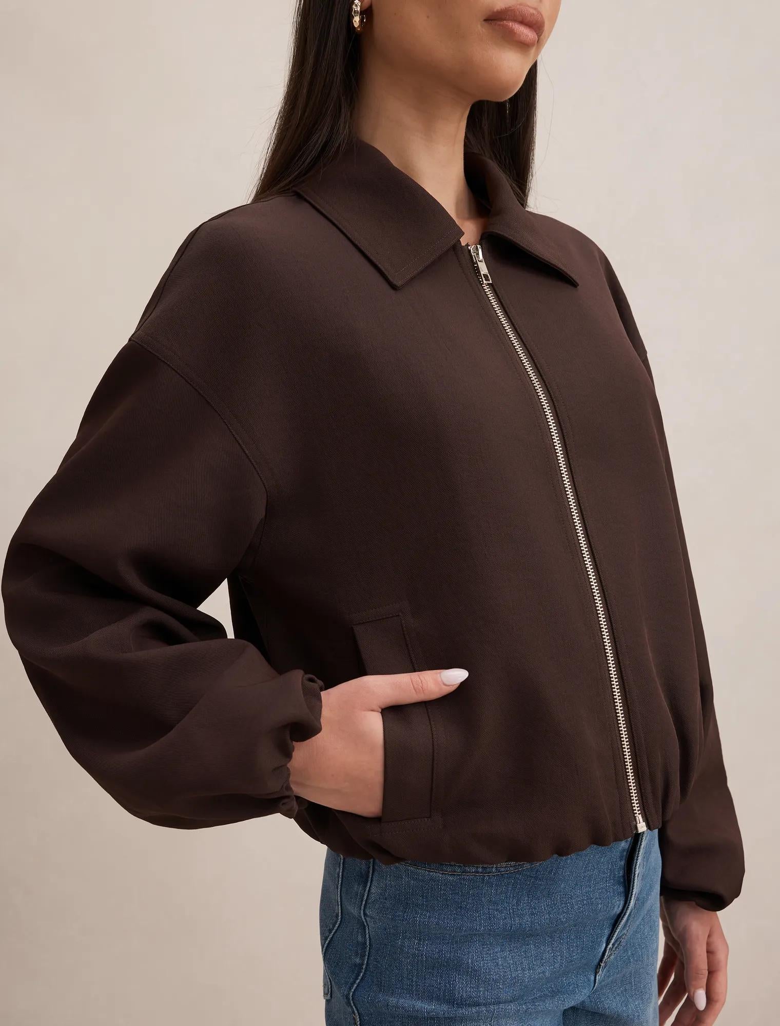 Lana Twill Jacket Dark Chocolate