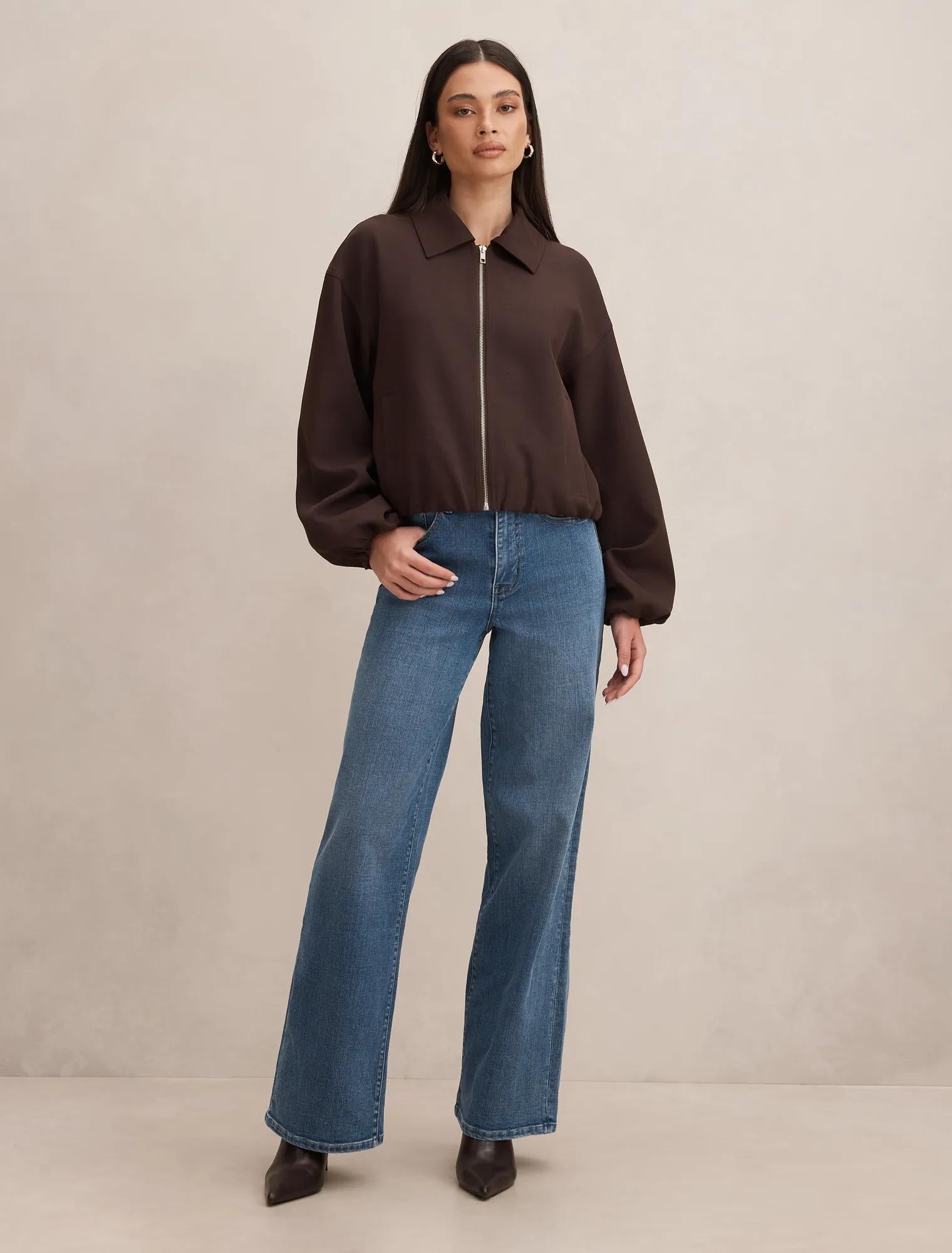 Lana Twill Jacket Dark Chocolate