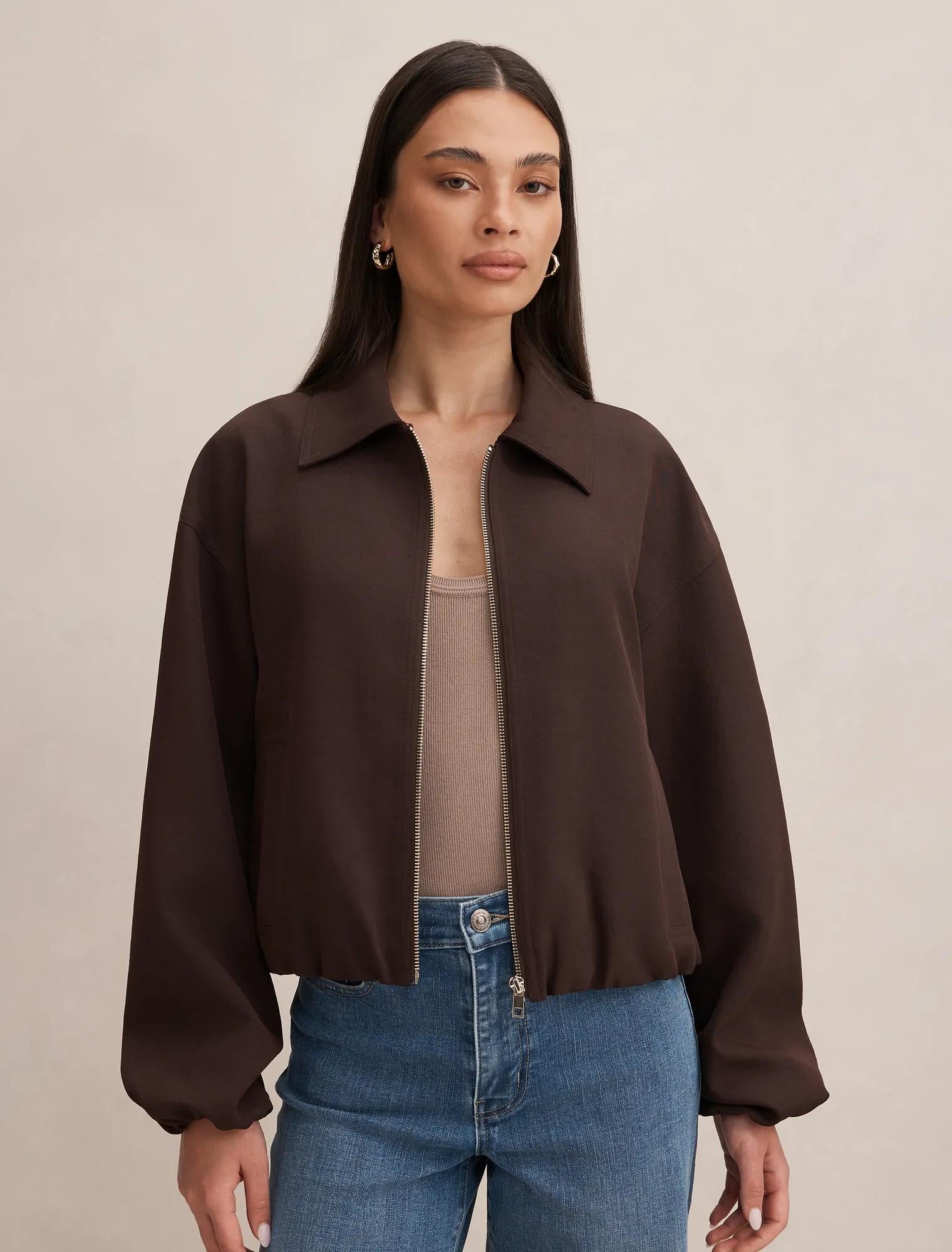 Lana Twill Jacket Dark Chocolate