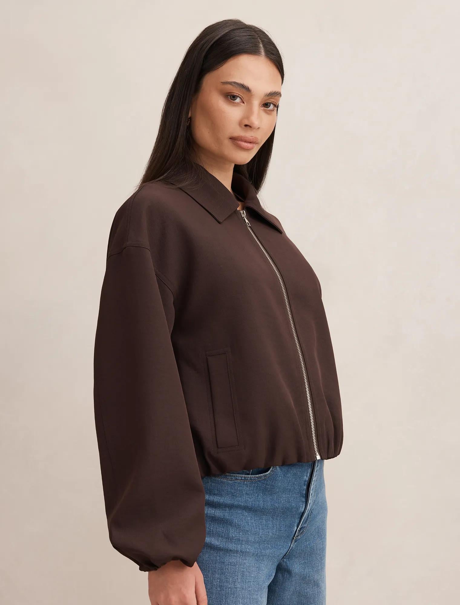 Lana Twill Jacket Dark Chocolate