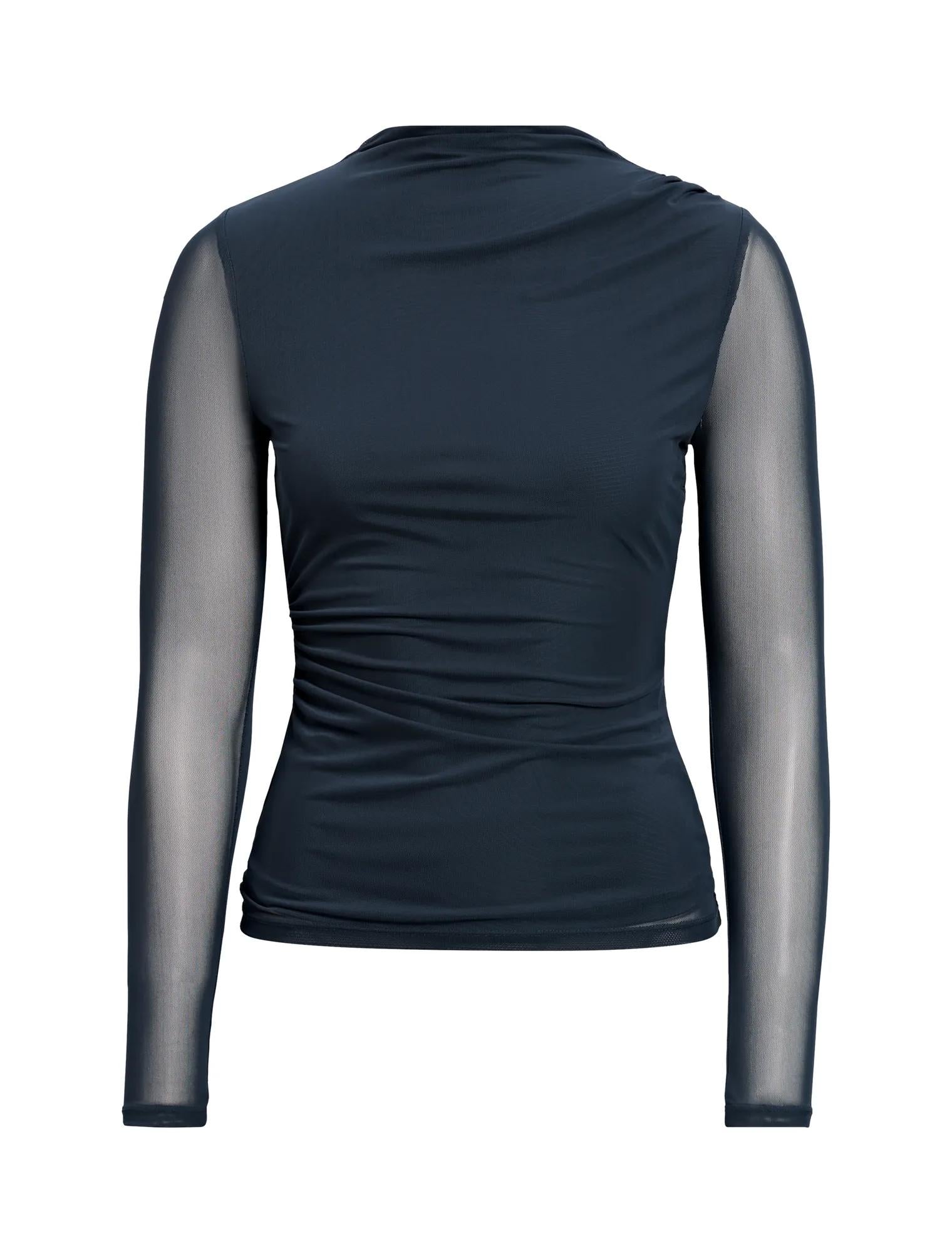 Charlotte High Neck Long Sleeve Top Night Sky_mannequin