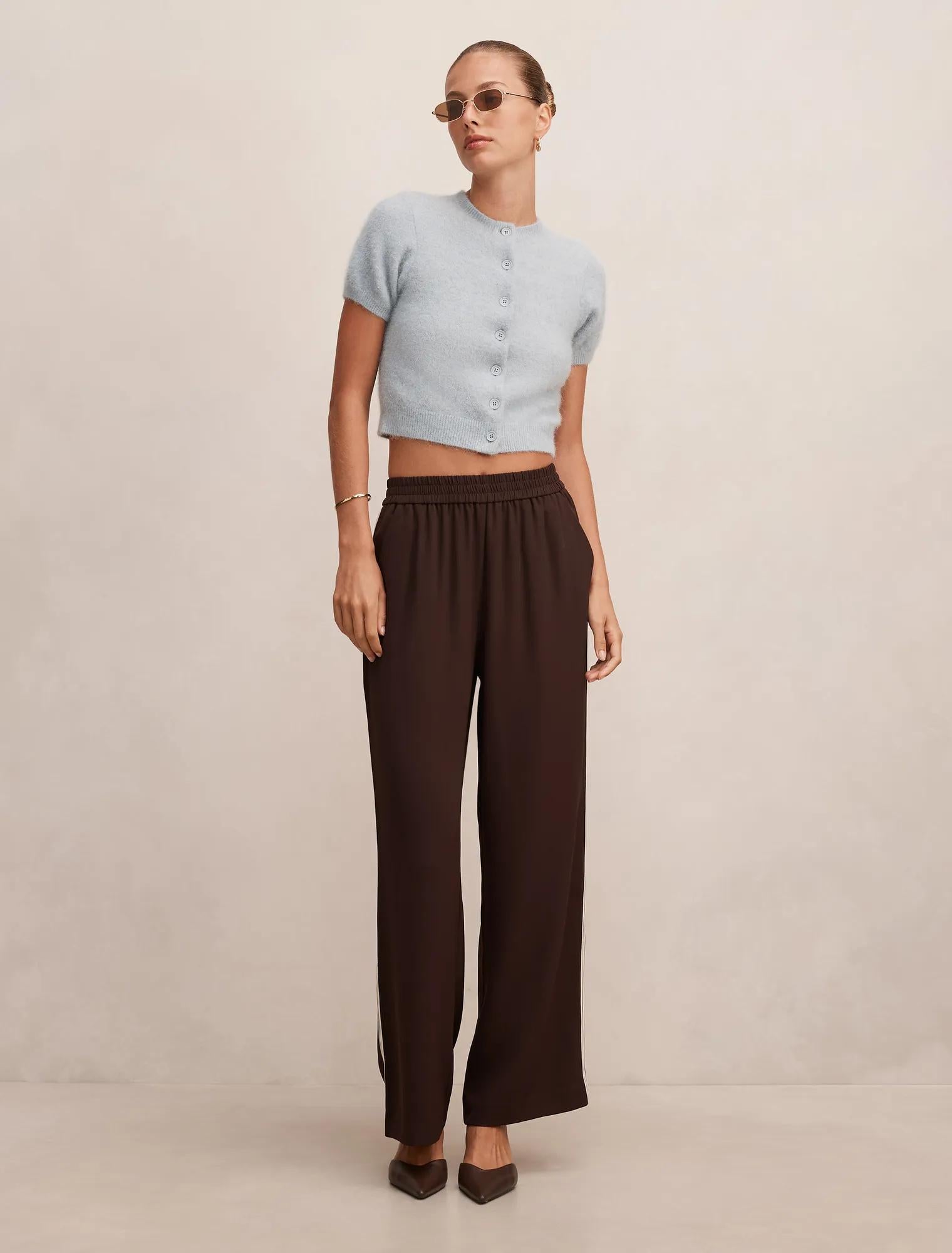 Juniper Button Through Knitted Tee Winter Sky