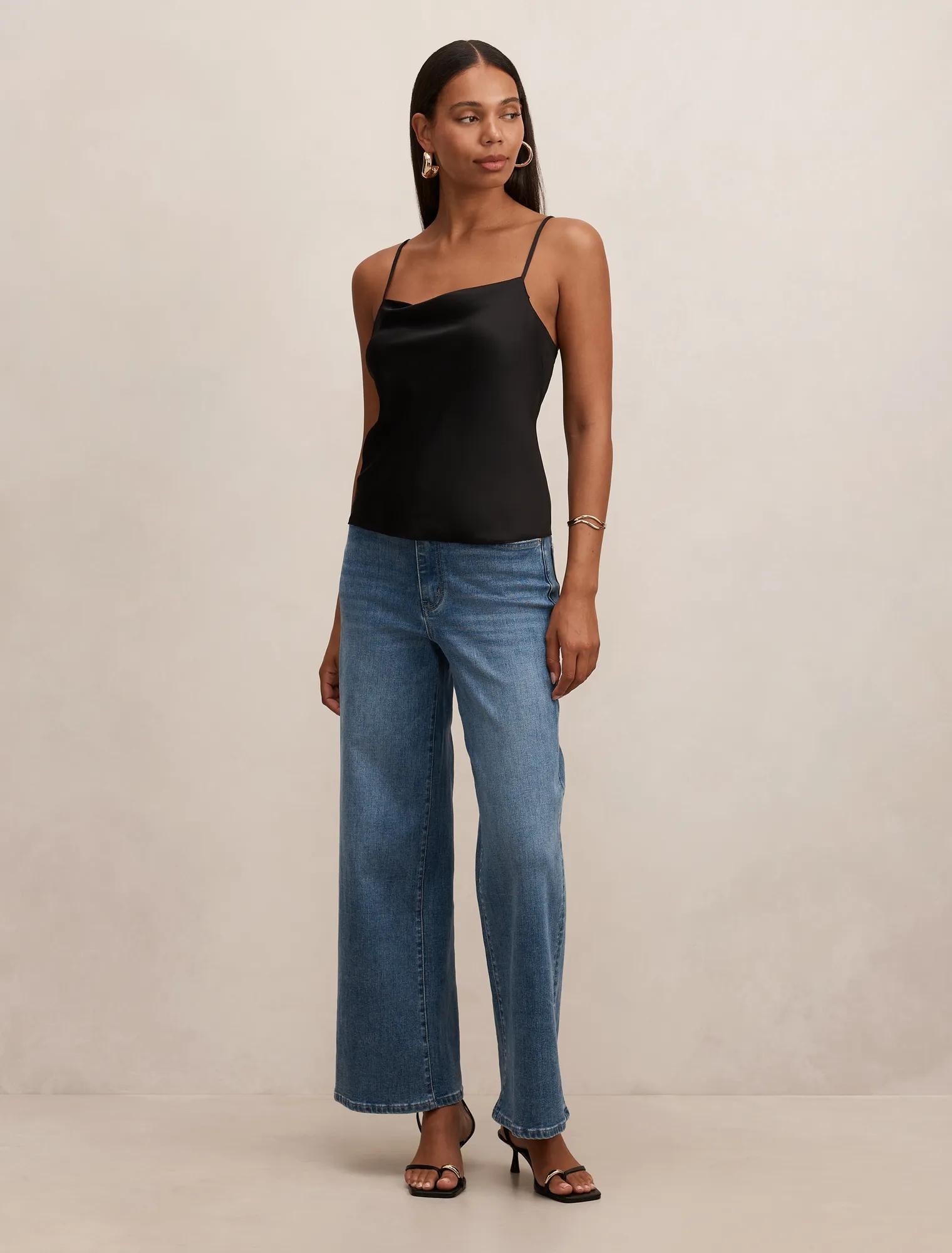Tamsyn Satin Cami Black