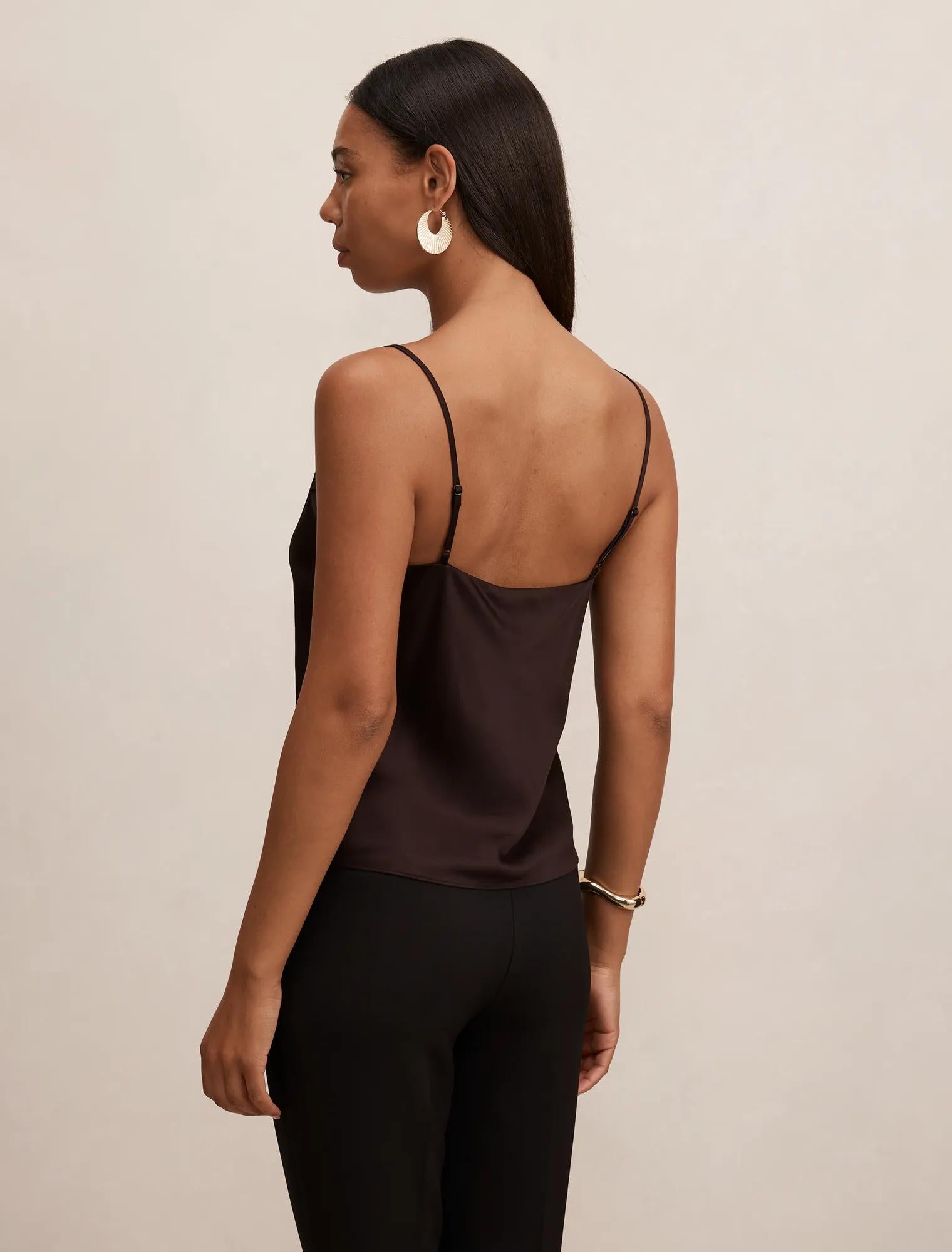 Tamsyn Satin Cami Deep Chocolate