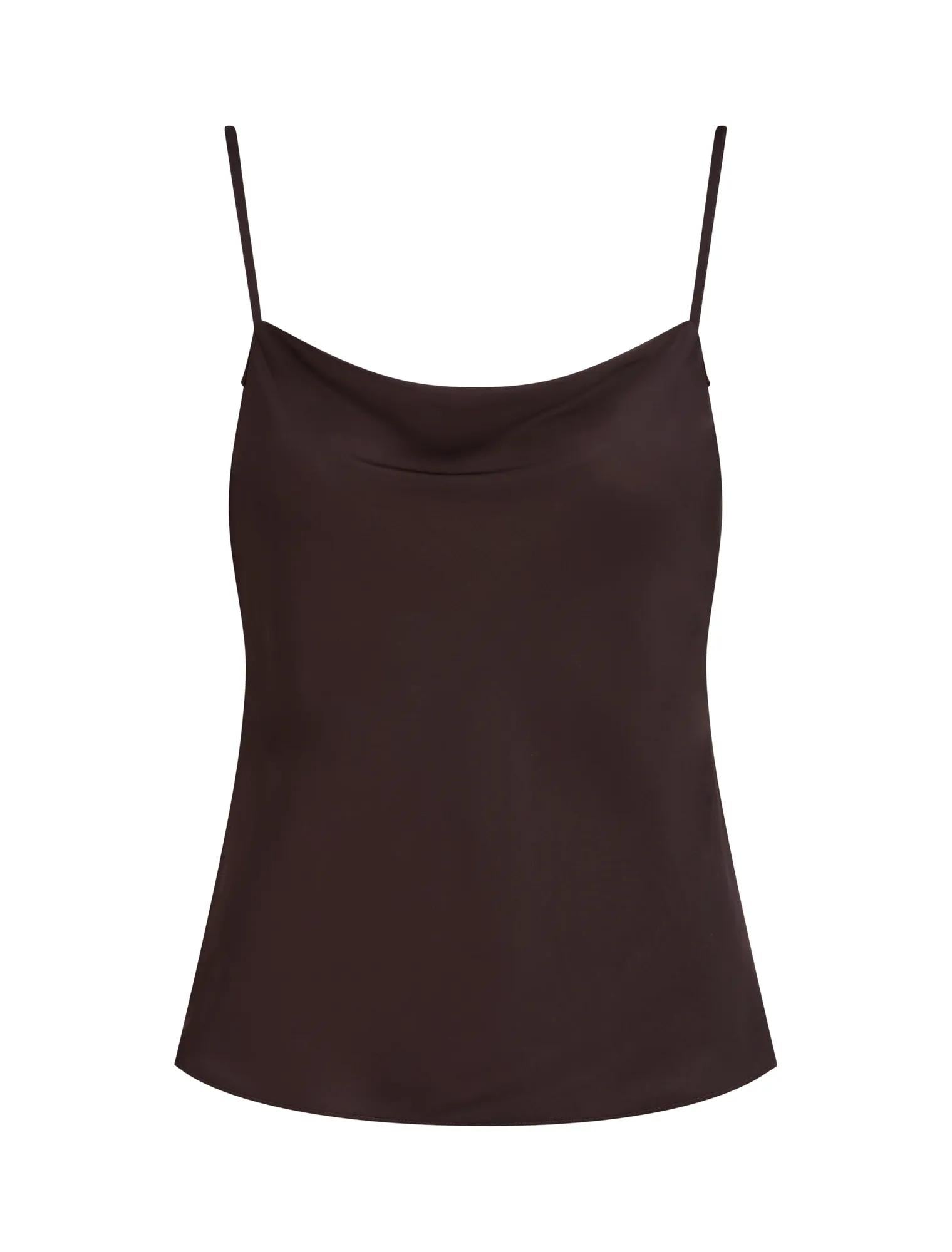 Tamsyn Satin Cami Deep Chocolate