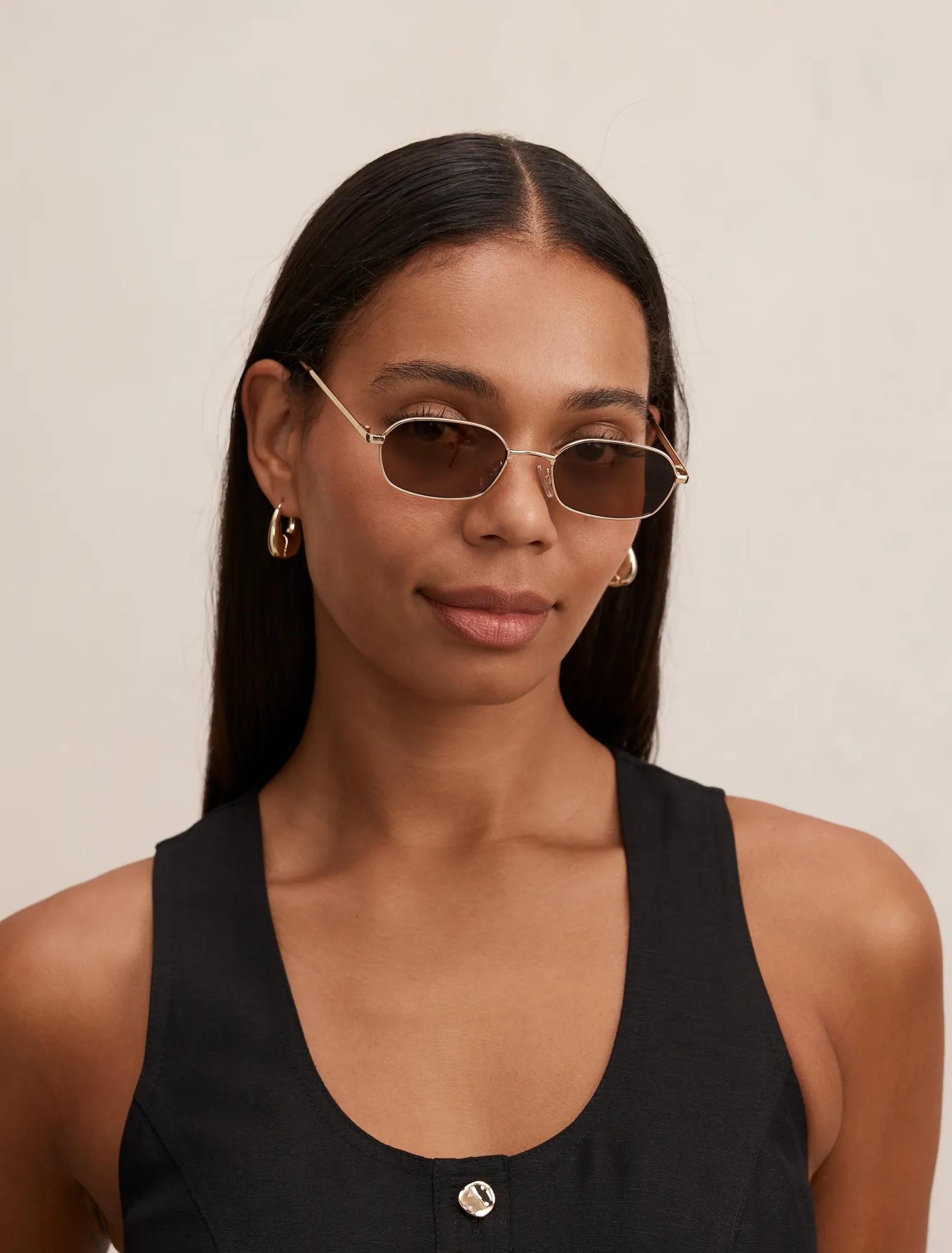 Ayla Metal Frame Sunglasses Gold