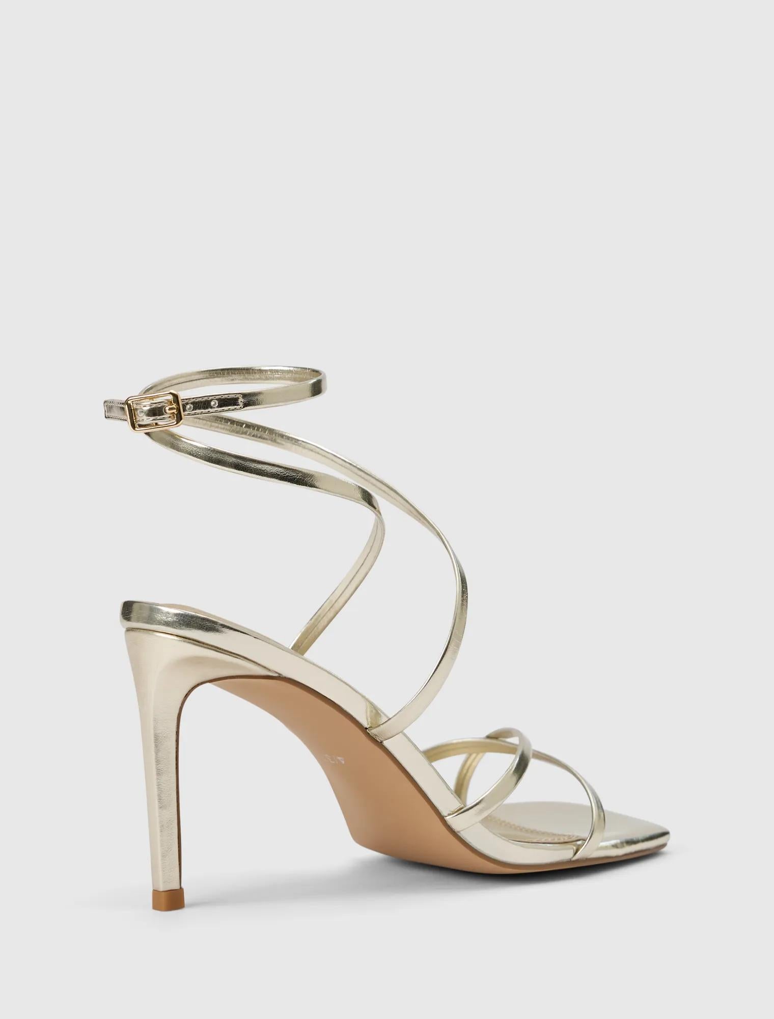Monica Ankle Wrap Heeled Sandals Gold_mannequin