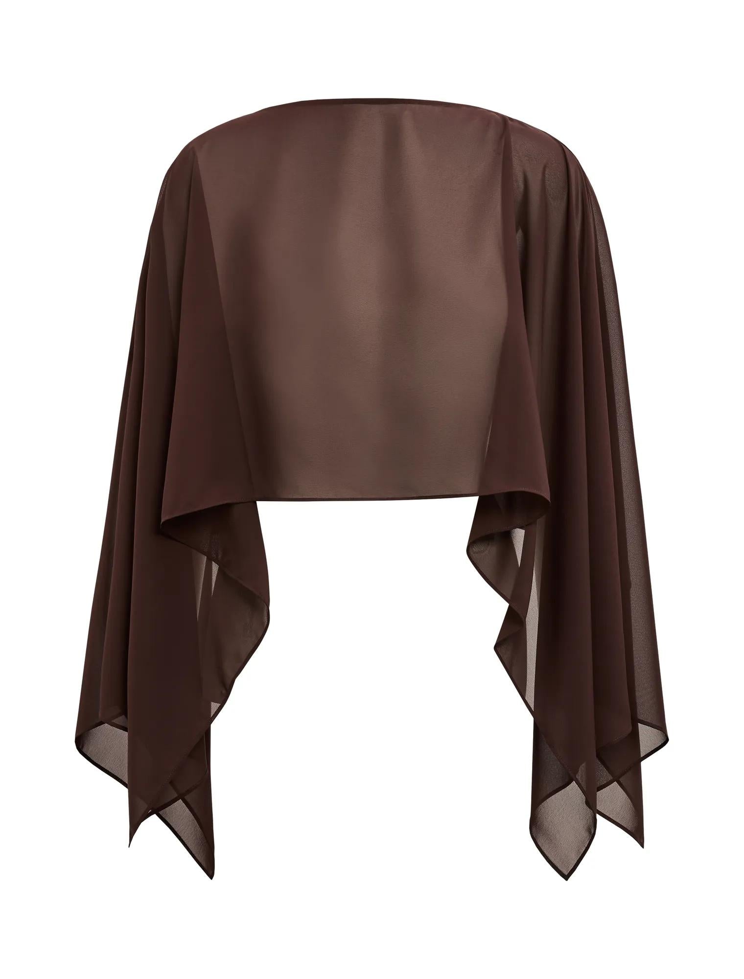 Arianna Chiffon Cape Chocolate
