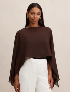 Arianna Chiffon Cape Chocolate