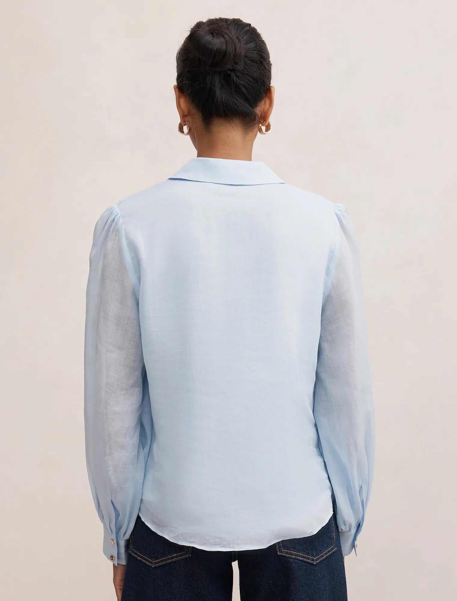 Davina Petite Long Sleeve Blouse Icicle