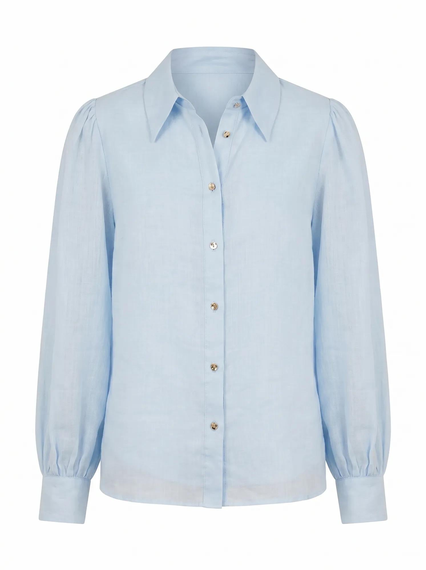 Davina Petite Long Sleeve Blouse Icicle_mannequin