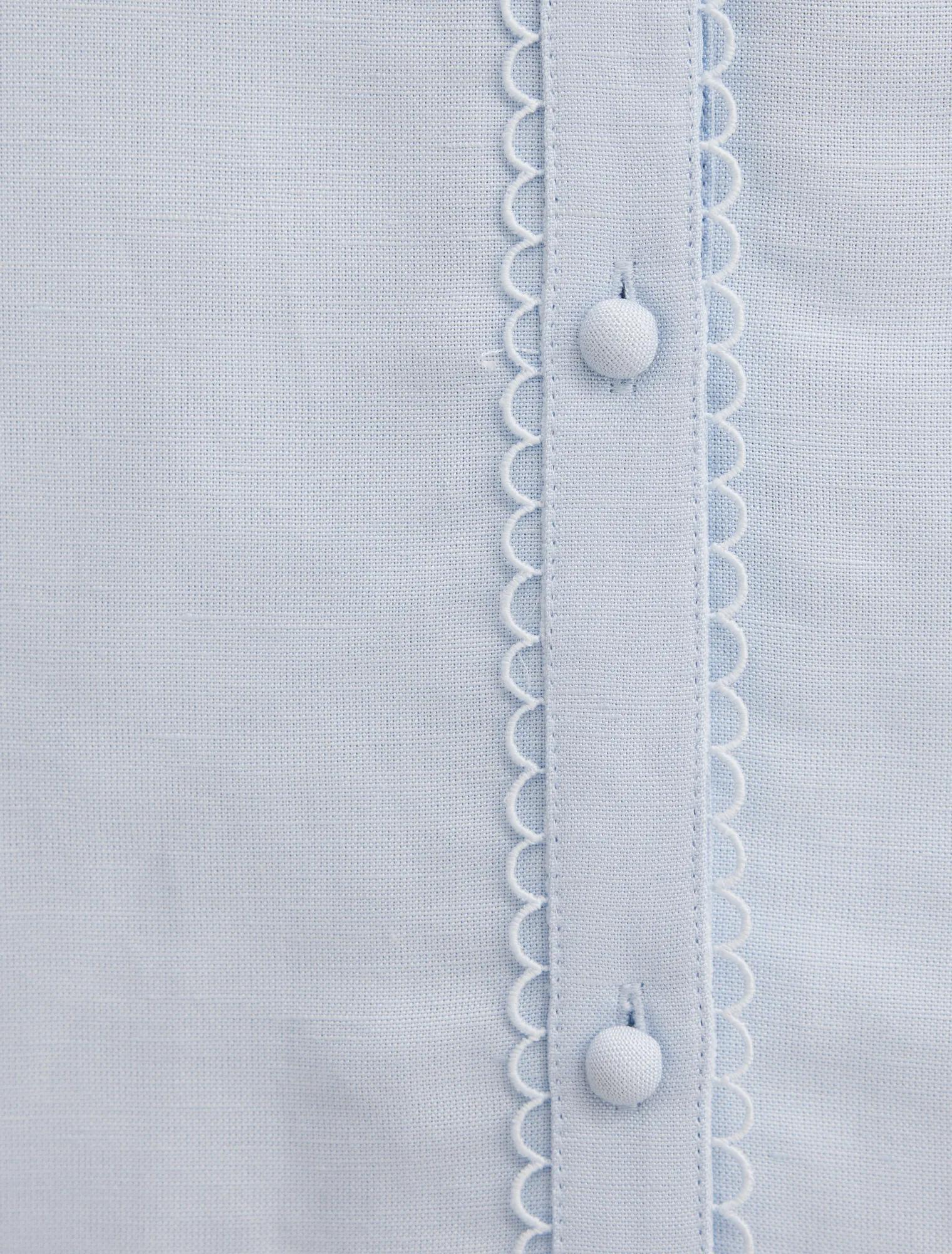 Finley Curve Trim Detail Blouse Icicle