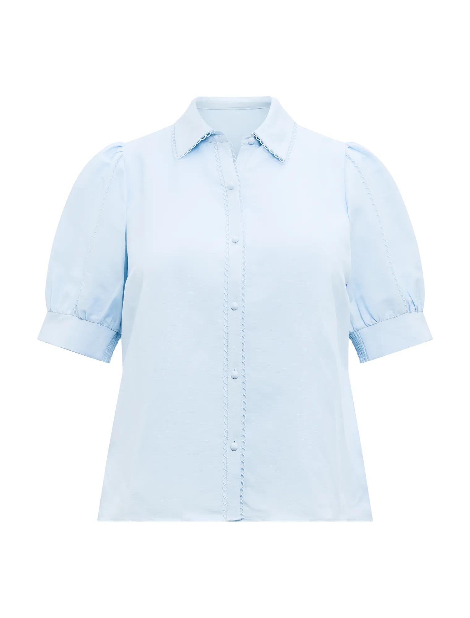 Finley Curve Trim Detail Blouse Icicle_mannequin