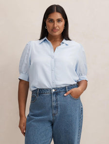Finley Curve Trim Detail Blouse Icicle
