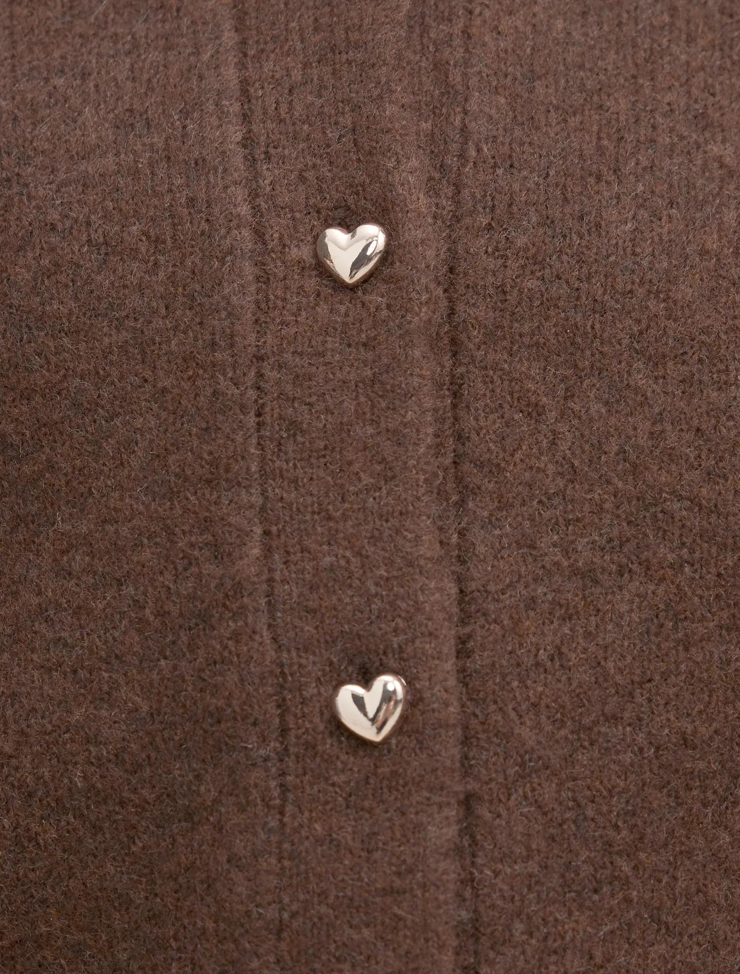 Hallie Girls Crew Cardigan Chocolate