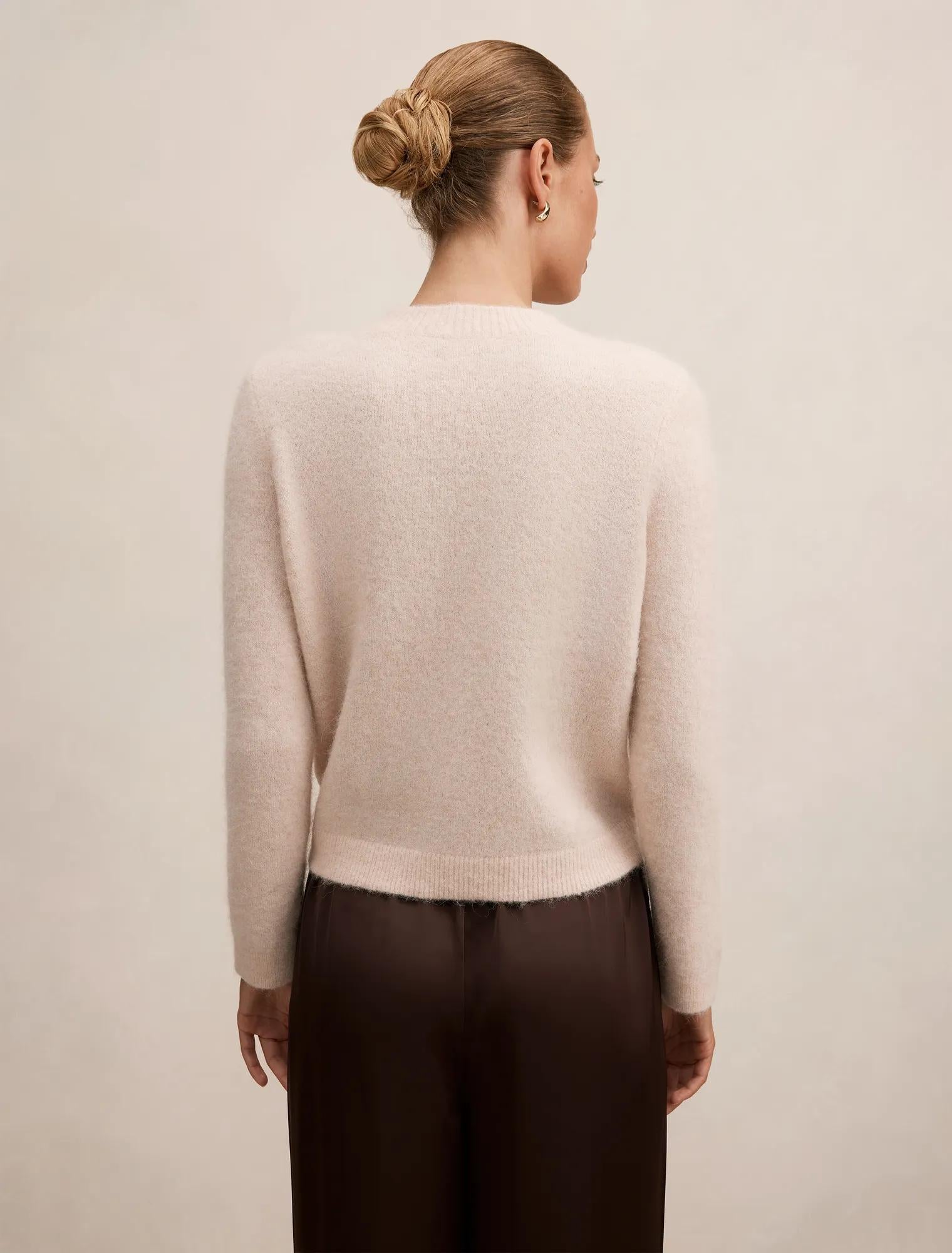 Faye Crew Neck Sweater Pink Marle