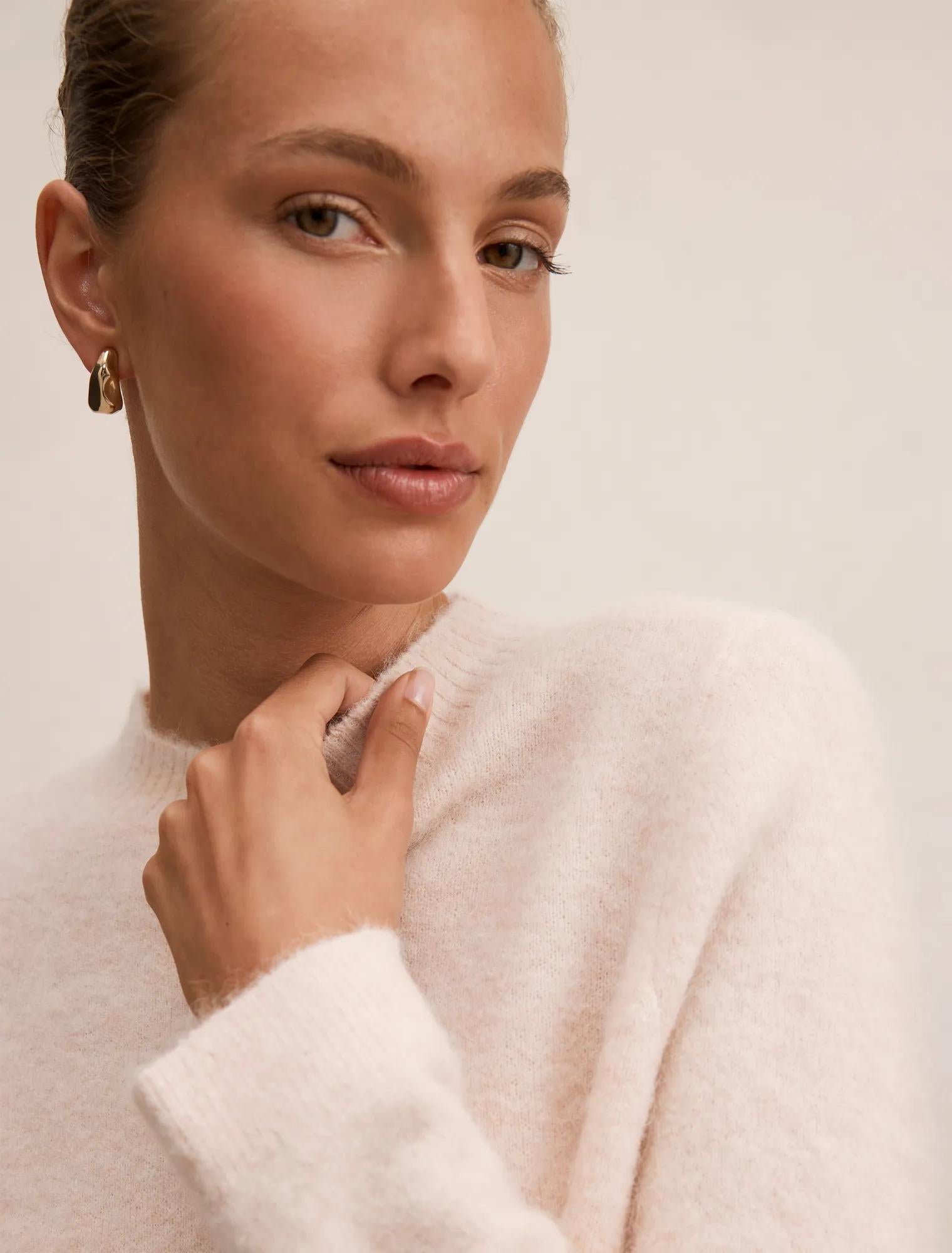 Faye Crew Neck Sweater Pink Marle