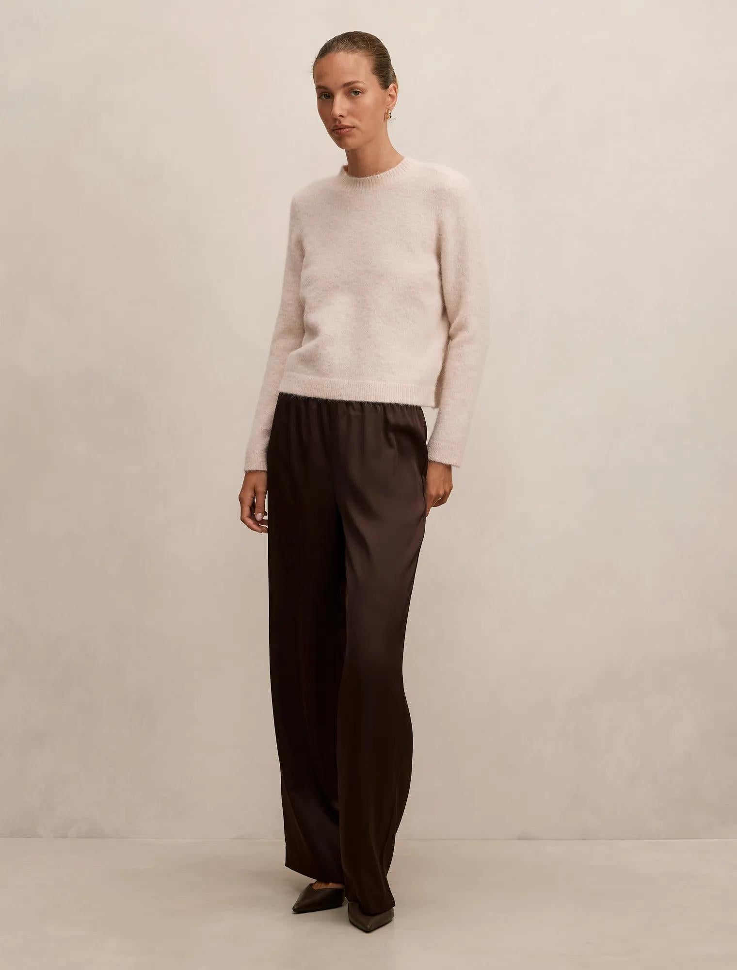 Faye Crew Neck Sweater Pink Marle