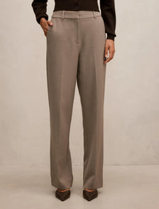Ada Straight Leg Pants Taupe Marle