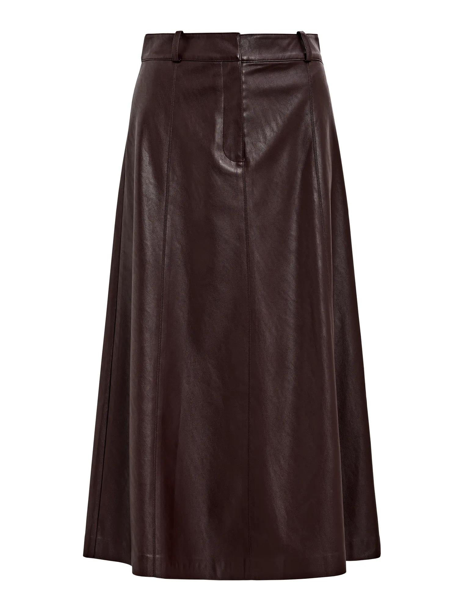 Isla Vegan Leather Midi Skirt Royal Berry A_mannequin