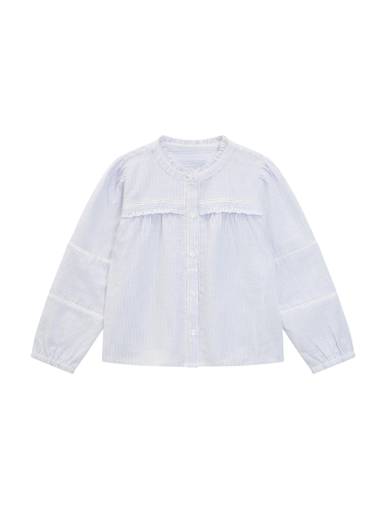 Elena Girls Stripe Blouse Blue/ White Stripe