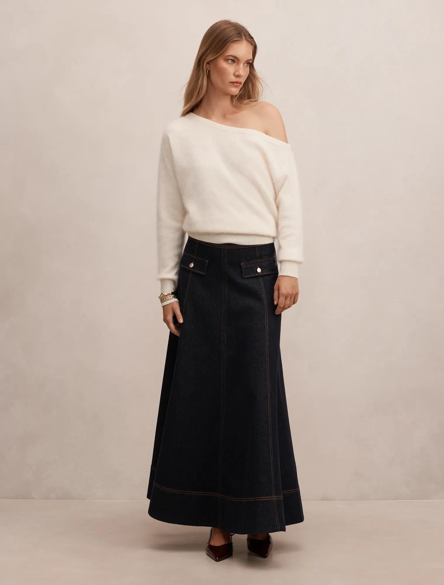 Kelli Asymmetric Sweater Cream