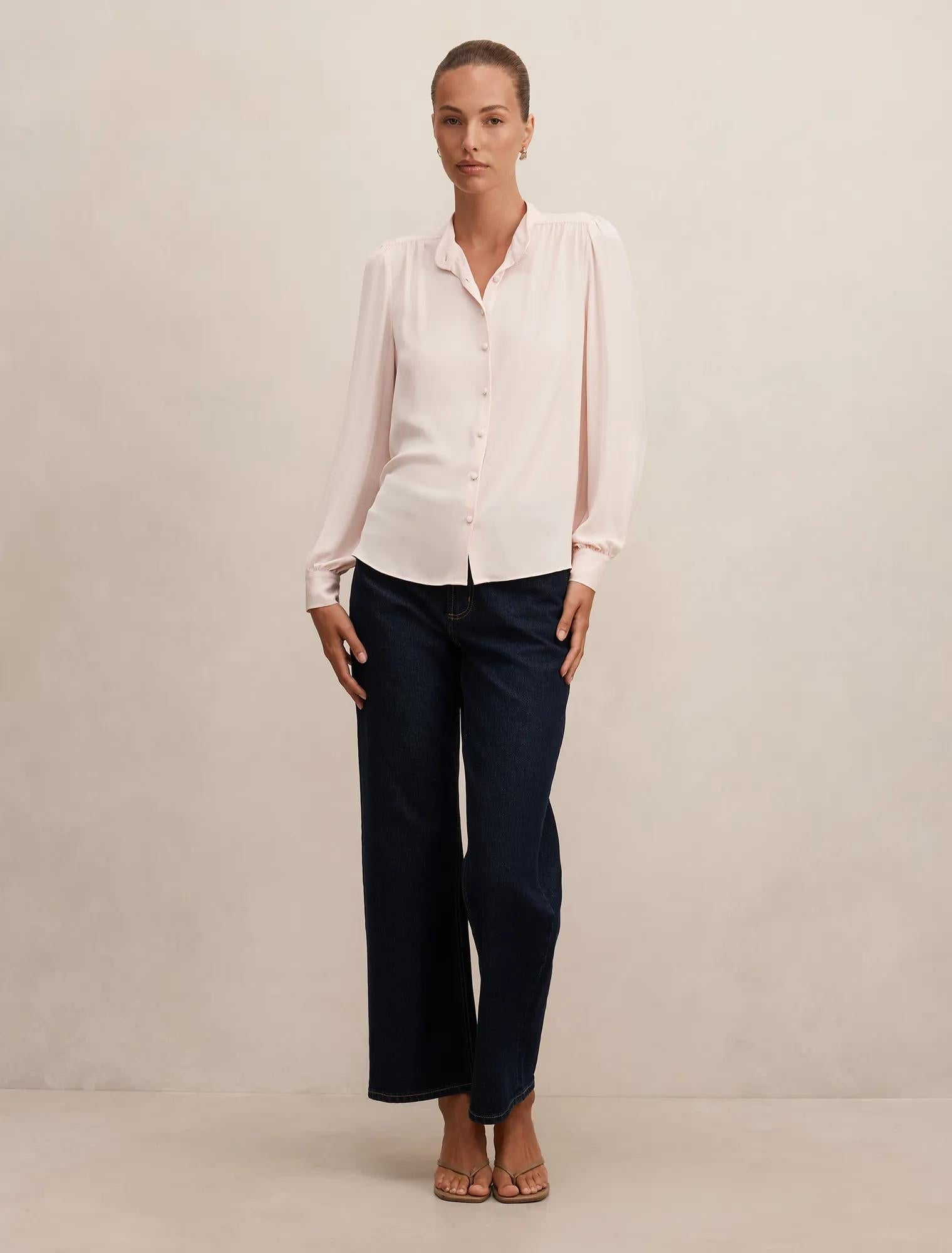 Bailey Long Sleeve Blouse Rosewater