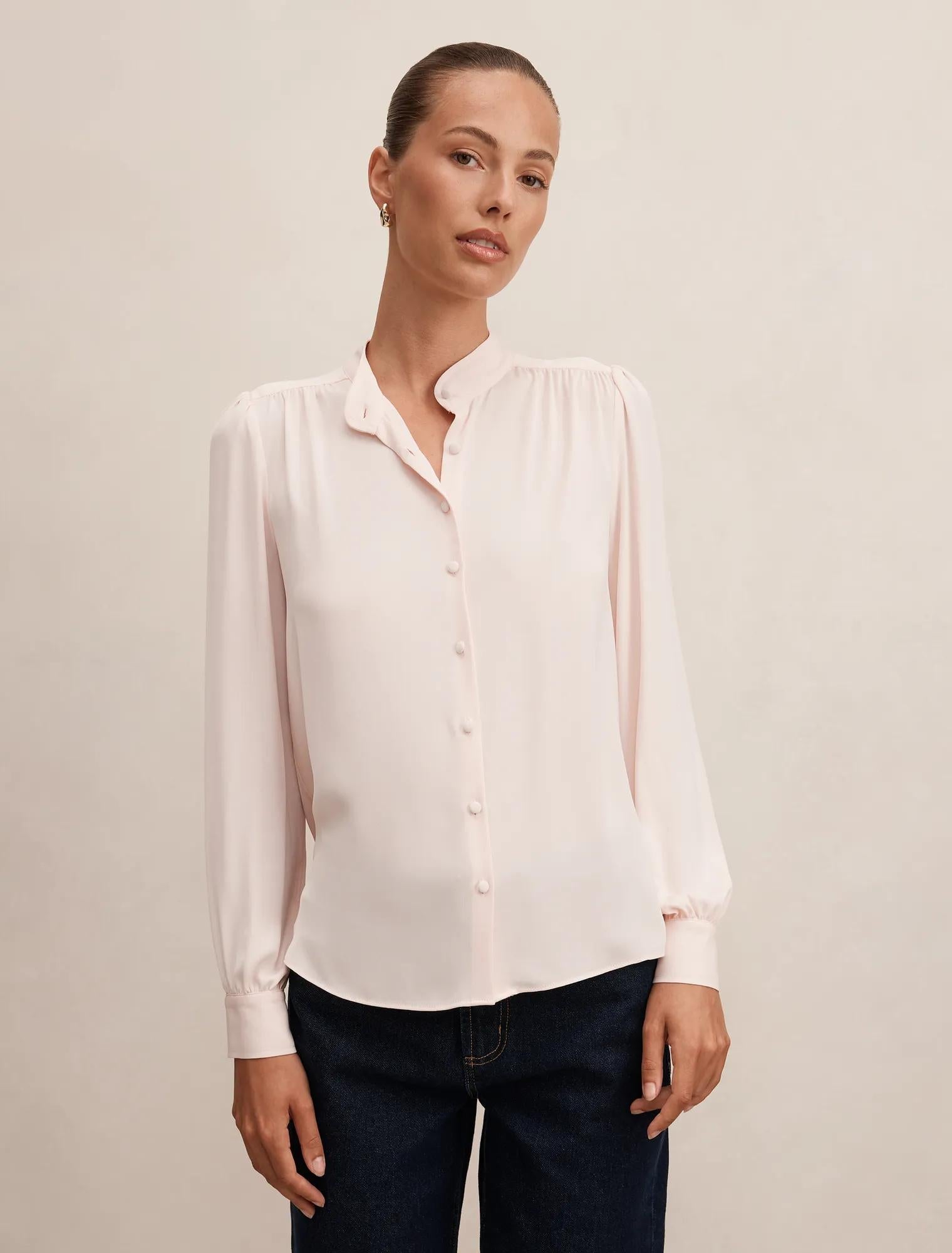 Bailey Long Sleeve Blouse Rosewater