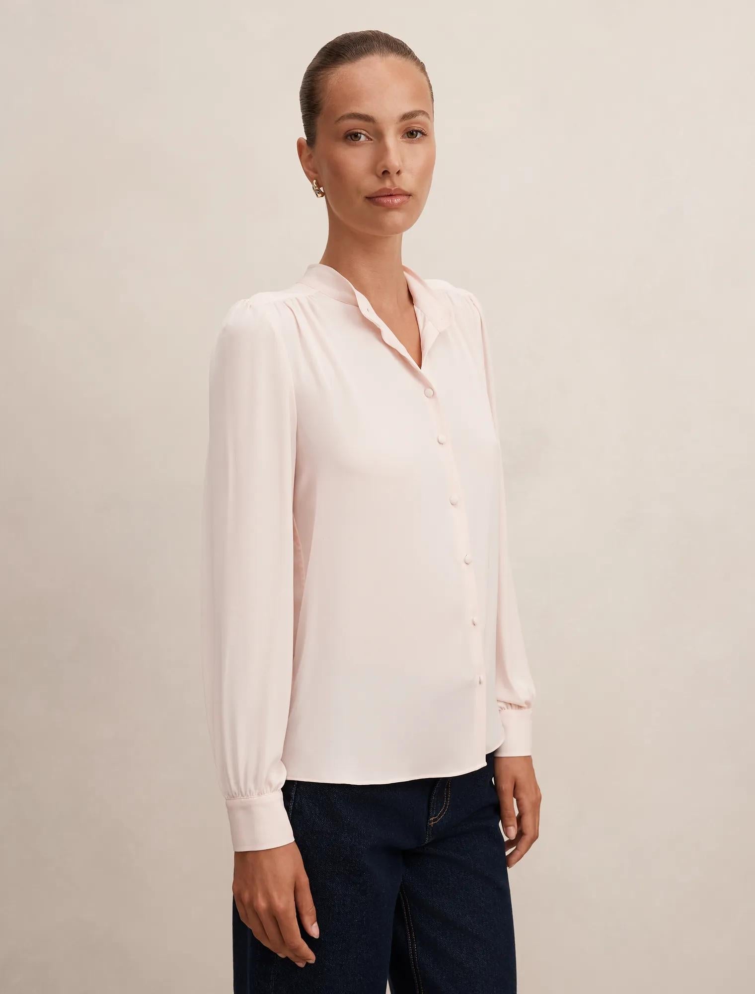 Bailey Long Sleeve Blouse Rosewater