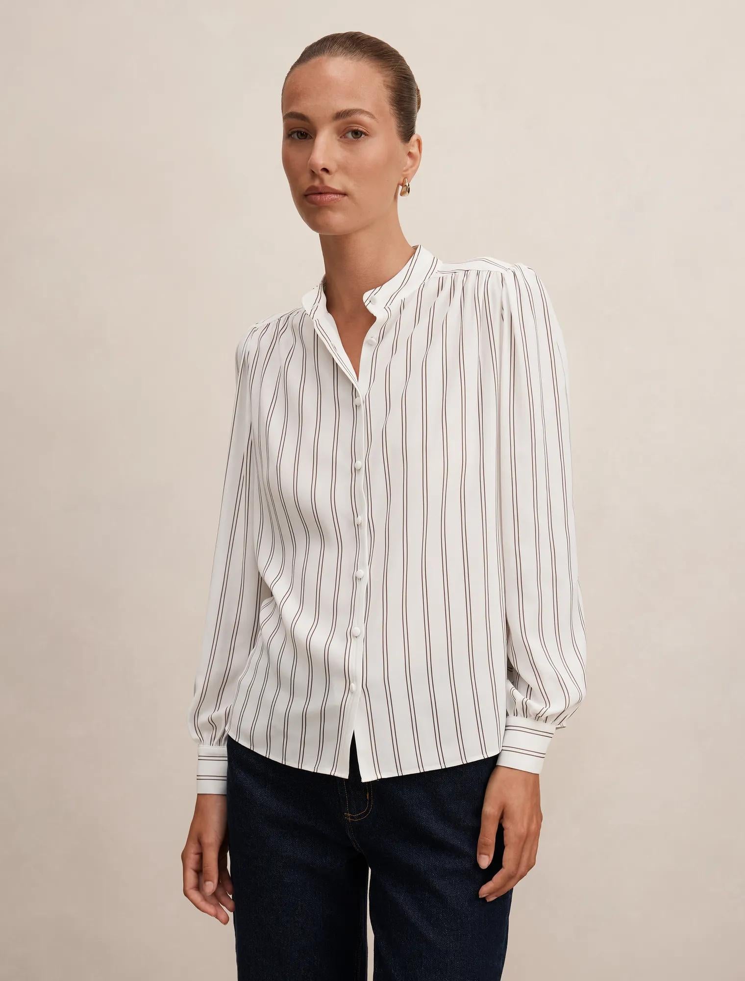 Bailey Long Sleeve Blouse Parker Stripe