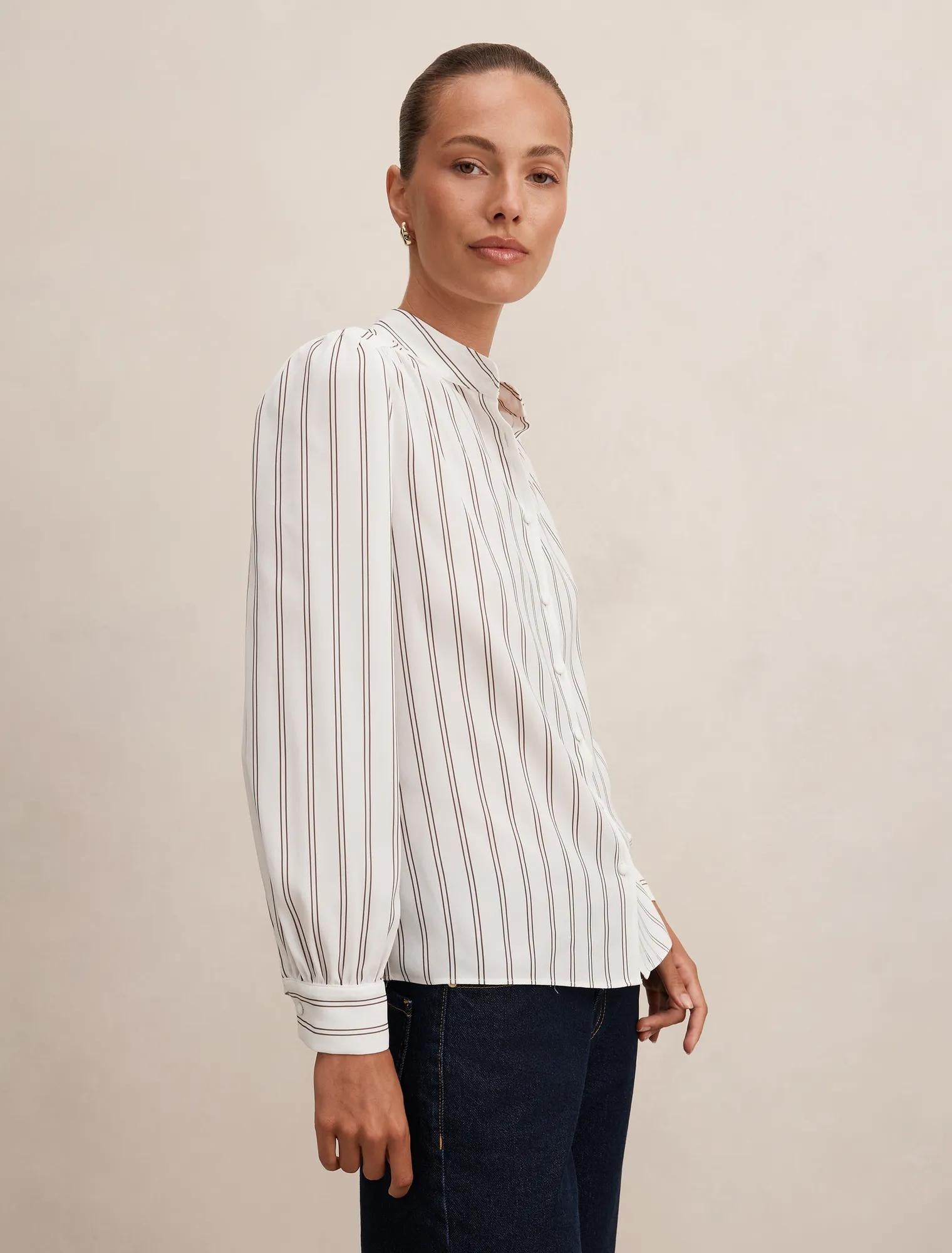 Bailey Long Sleeve Blouse Parker Stripe
