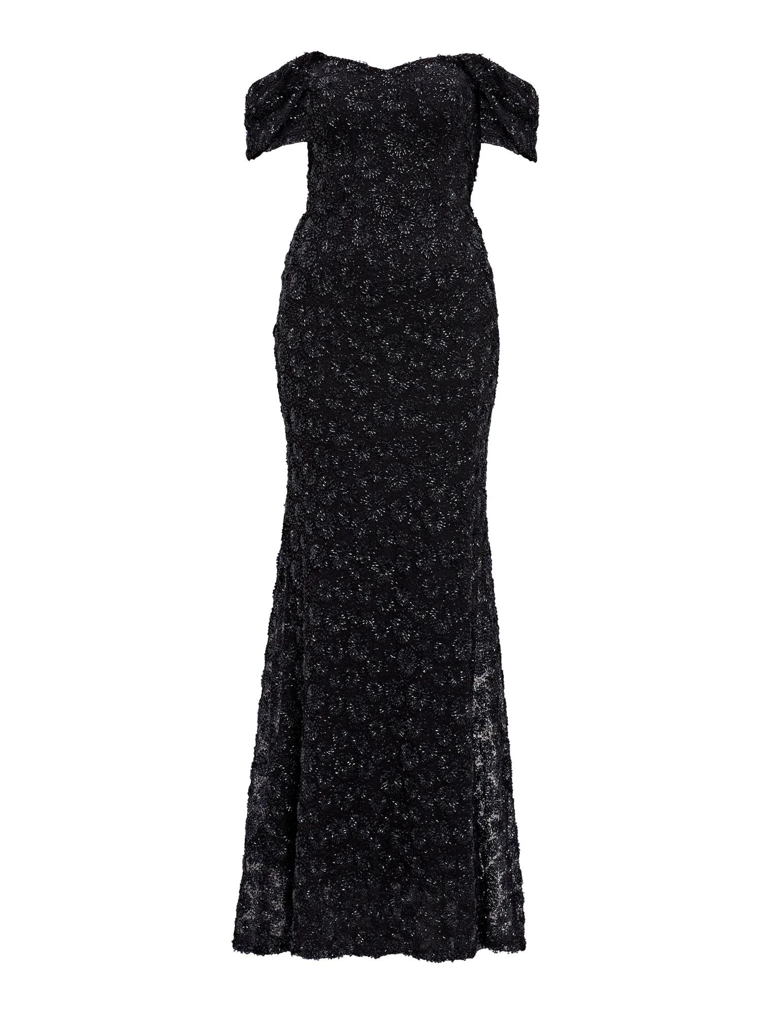 Asher Off Shoulder Gown Black_mannequin