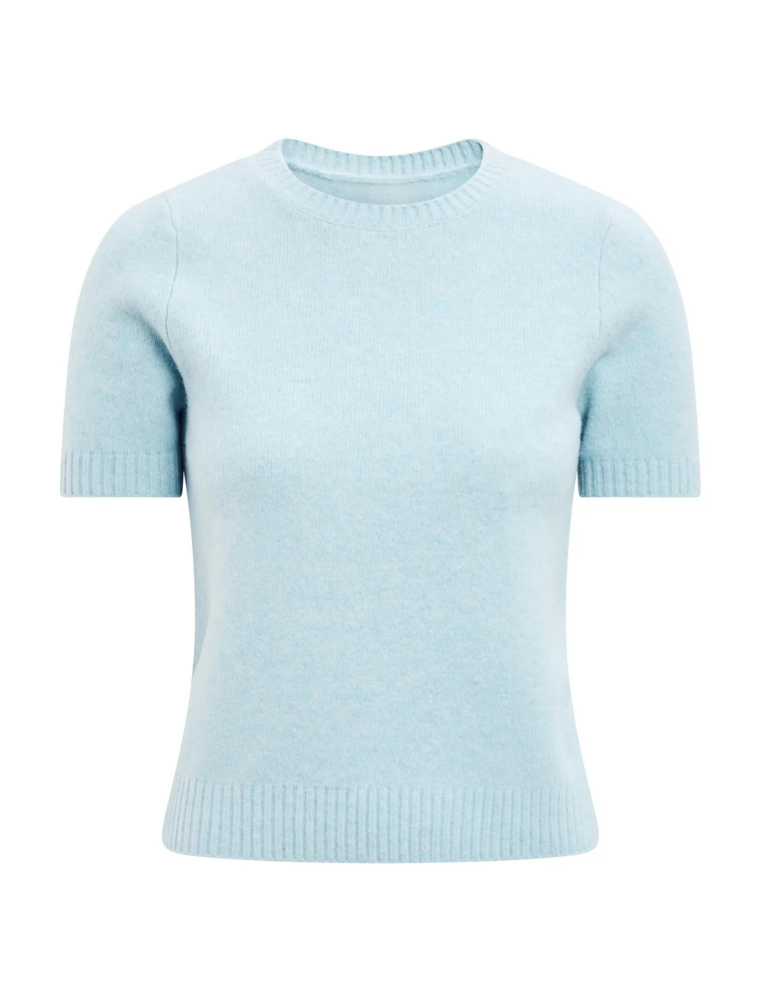 Lucy Knitted Tee Soft Duck Egg_mannequin