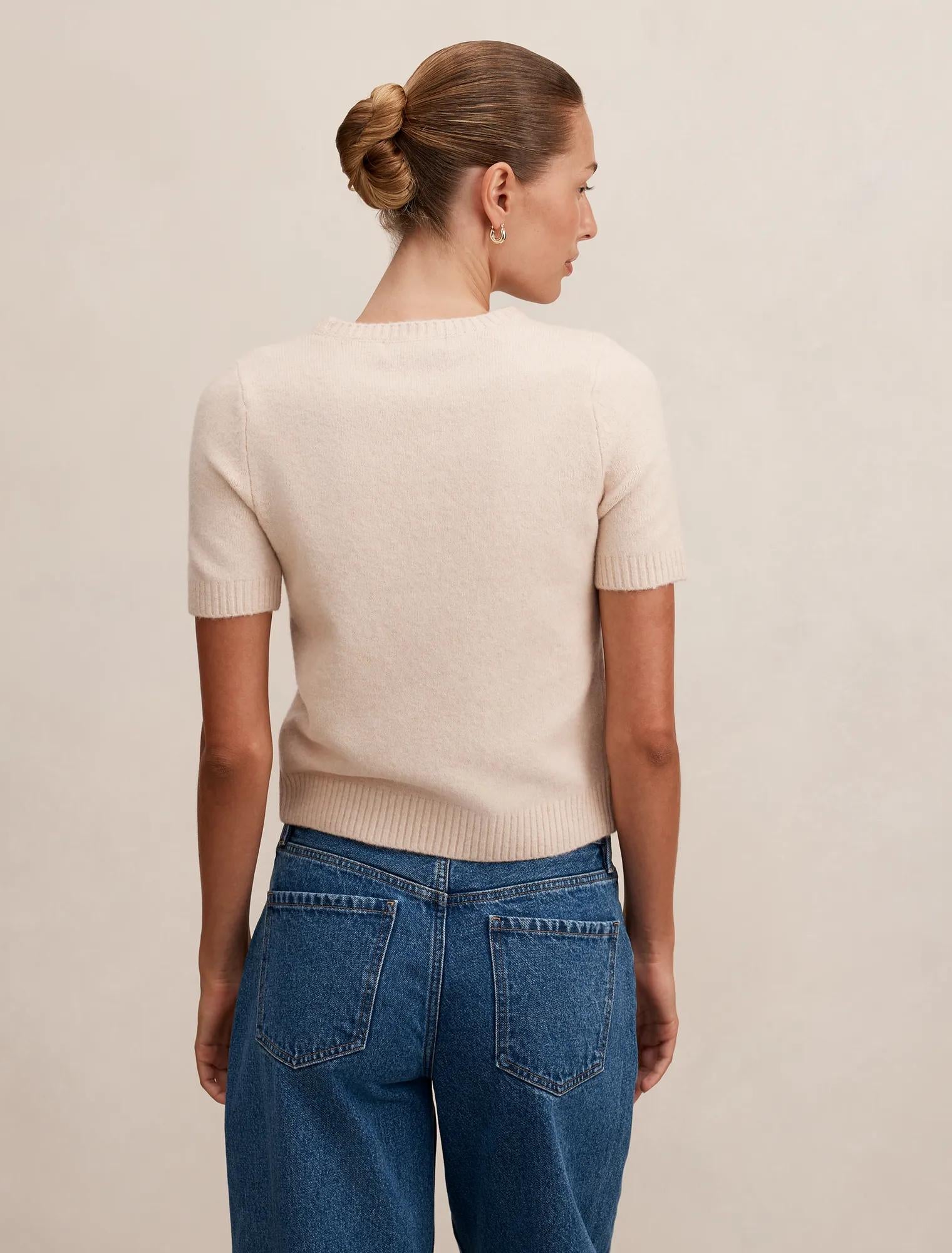 Lucy Knitted Tee Neutral Pink