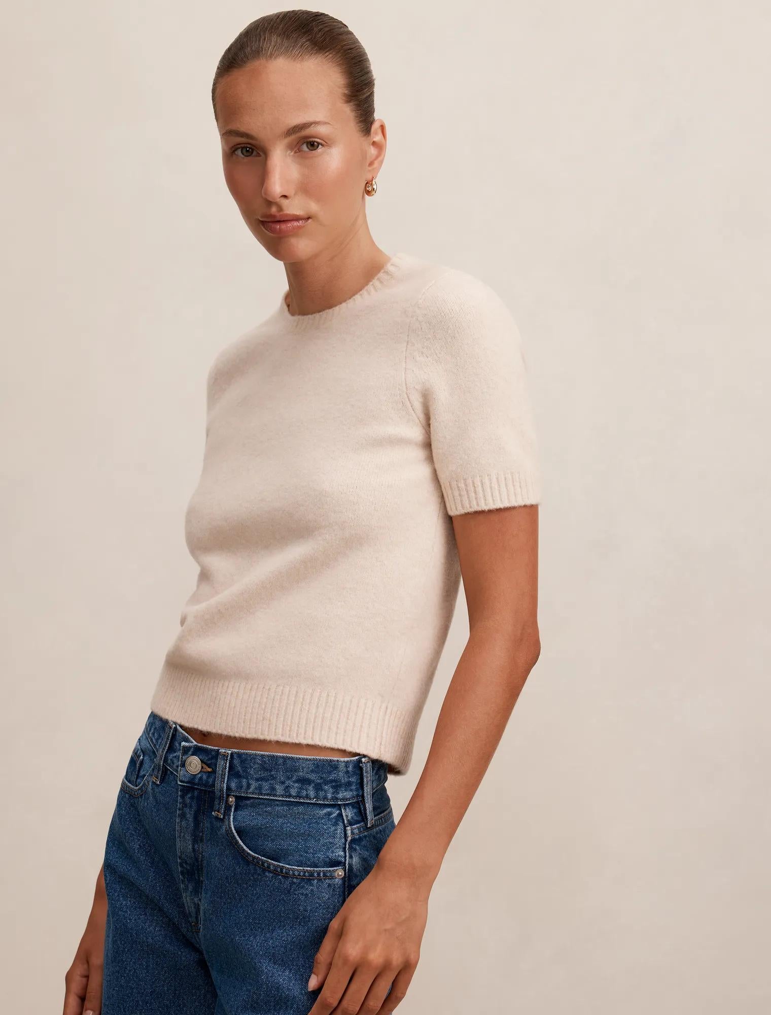 Lucy Knitted Tee Neutral Pink