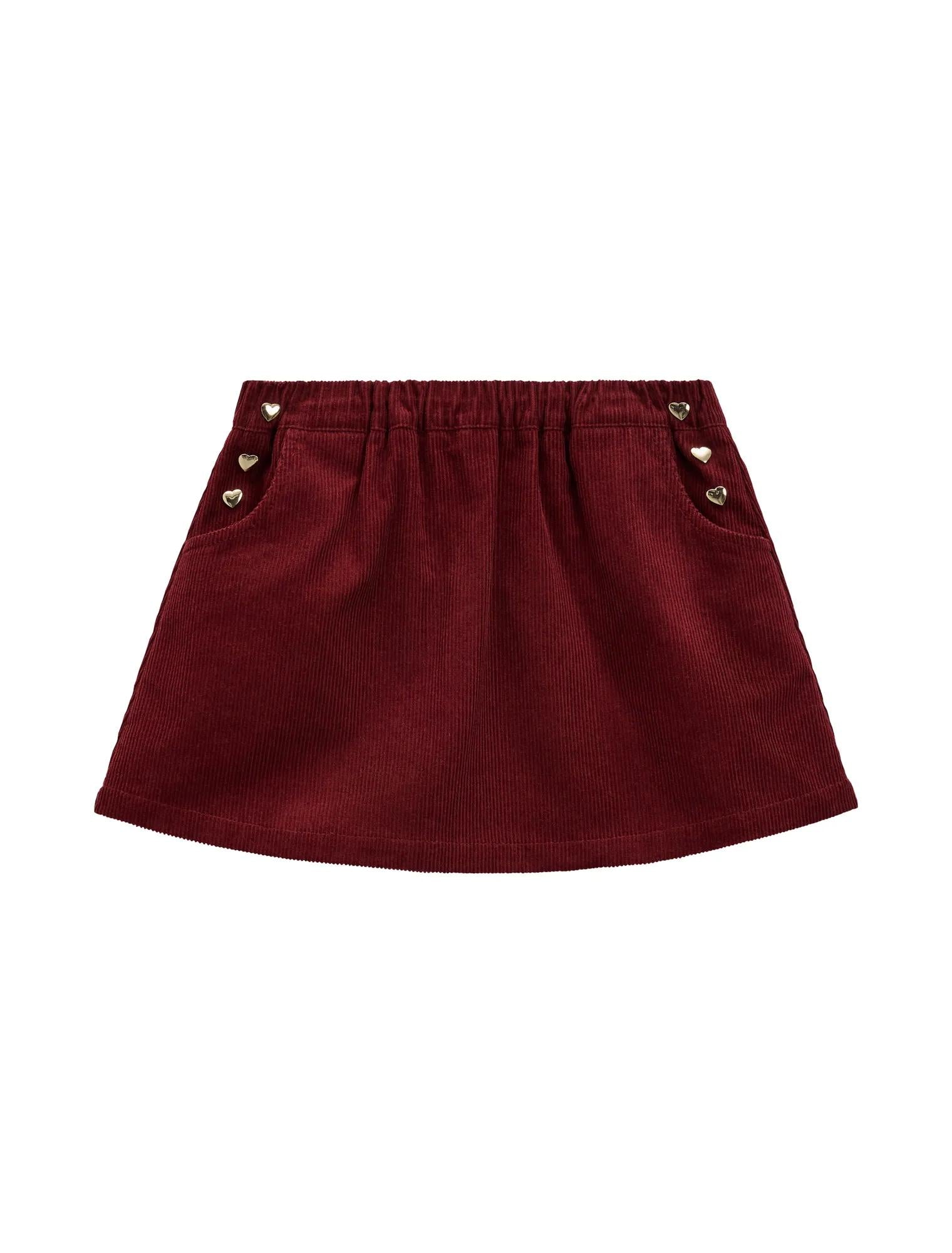 Lily Girls Corduroy Skirt Berry